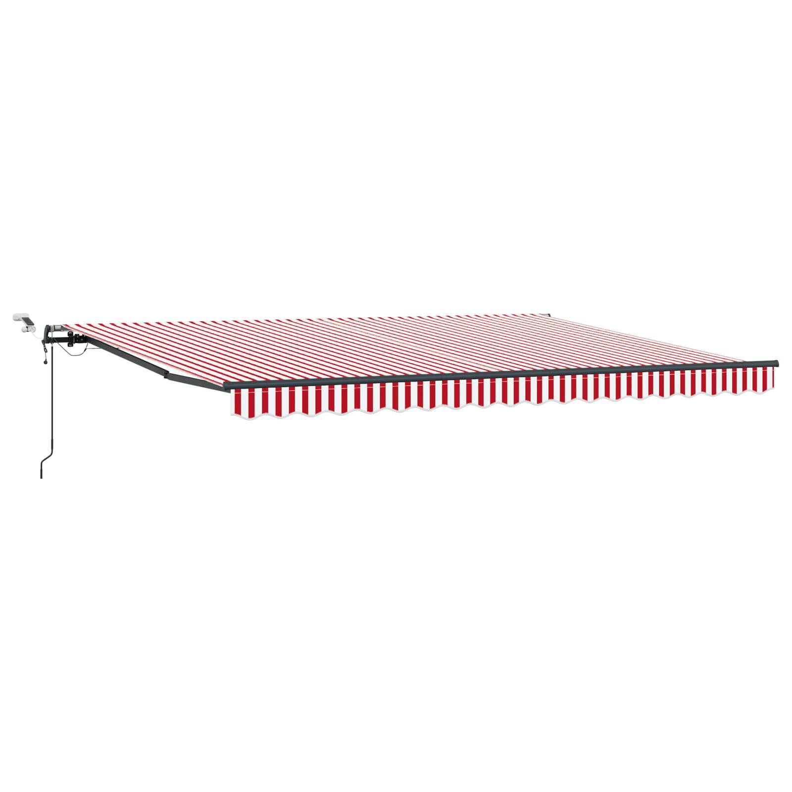 vidaXL Automatische Einziehbare Markise mit LED Rot und Weiß Streifen 450x300 cm