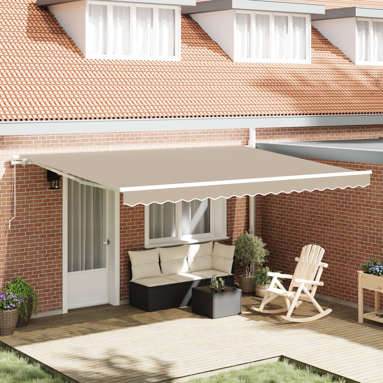 vidaXL Ersatzstoff für Markisen für 4,5x3 m Rahmen Beige