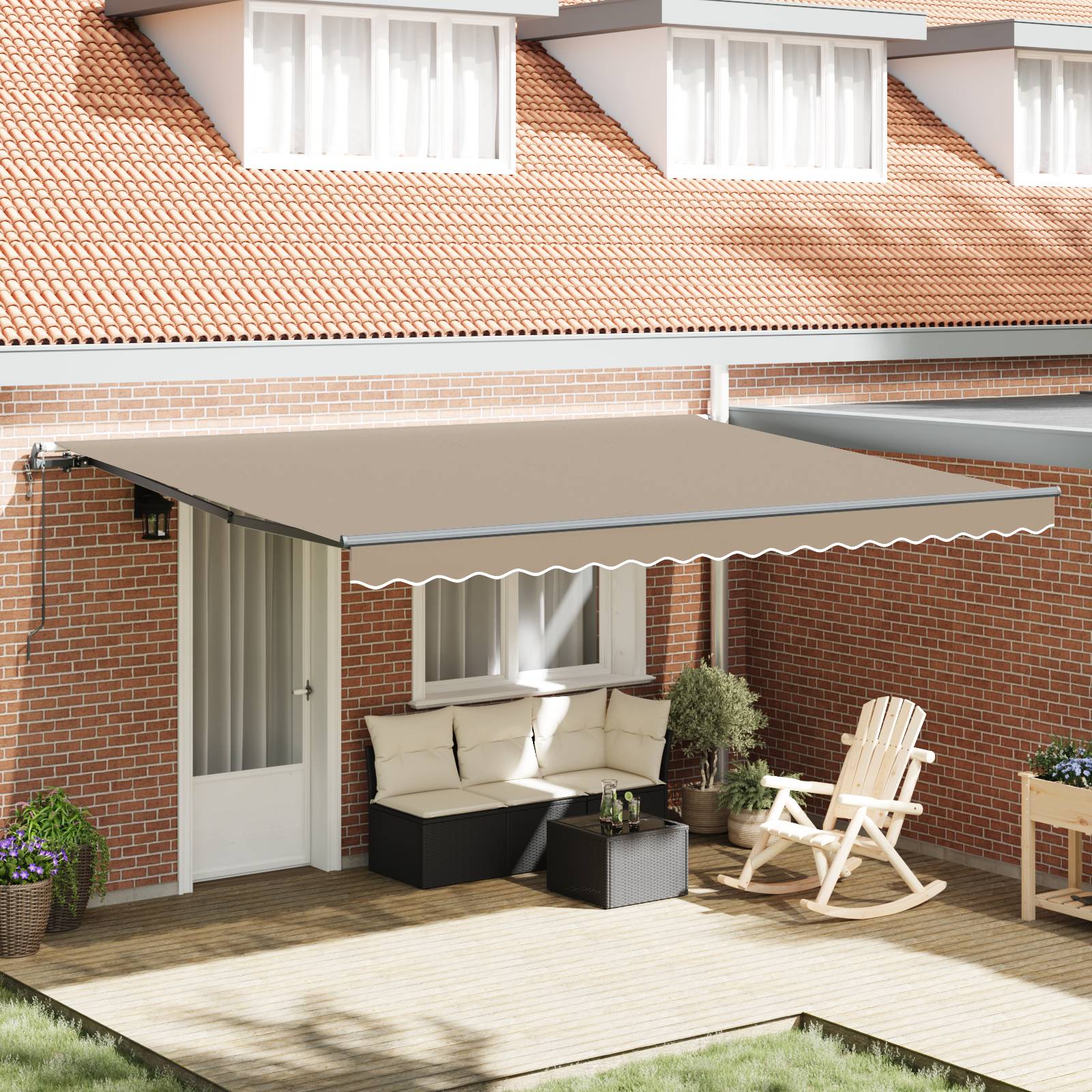 vidaXL Automatische Einziehbare Markise Beige 450x350 cm