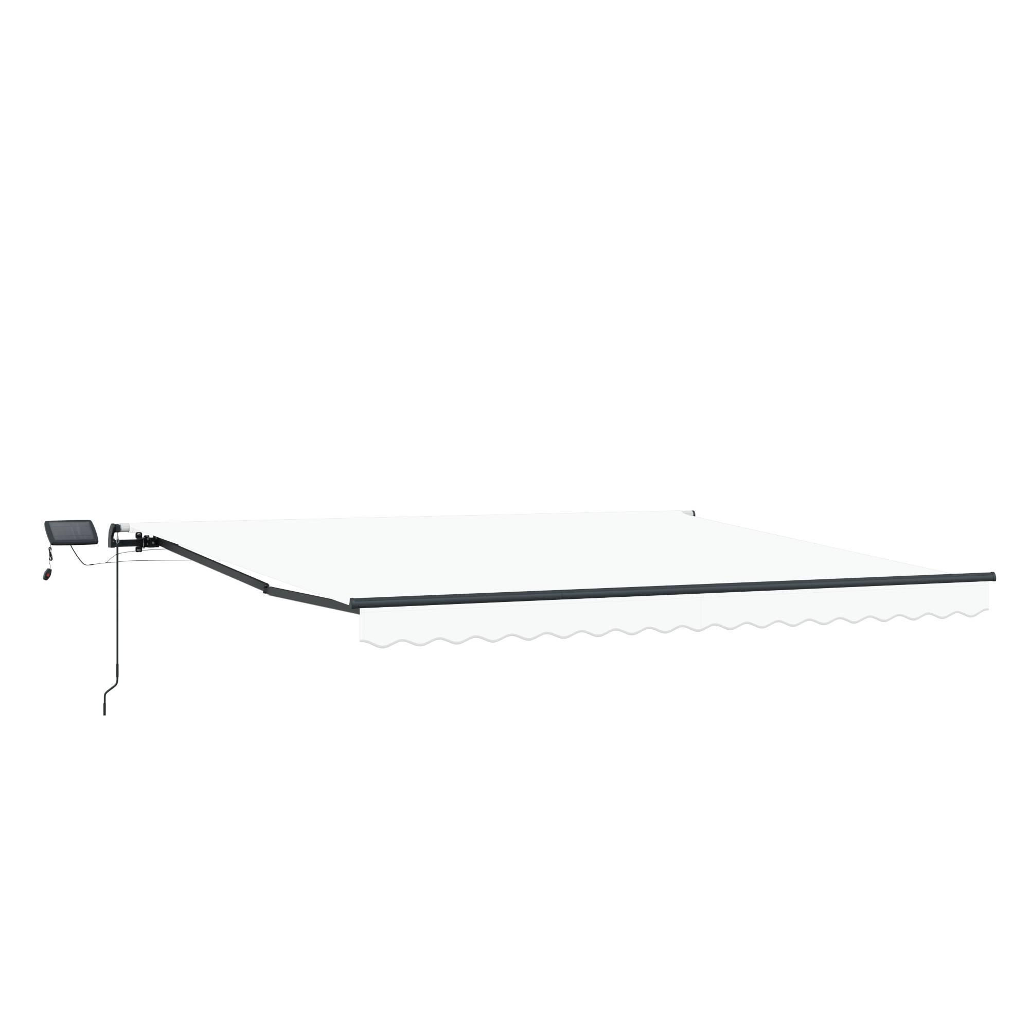 vidaXL Manuelle einziehbare Markise mit LED Weiß 450x300 cm