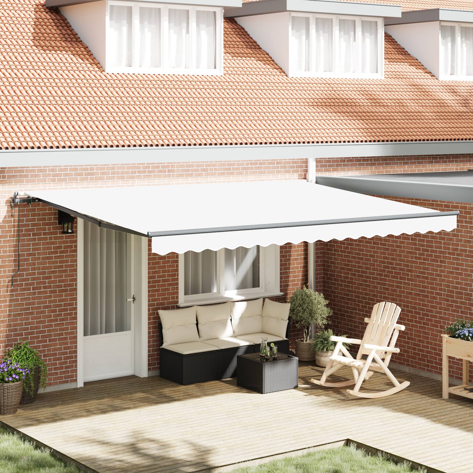vidaXL Automatische Einziehbare Markise Weiß 450x350 cm