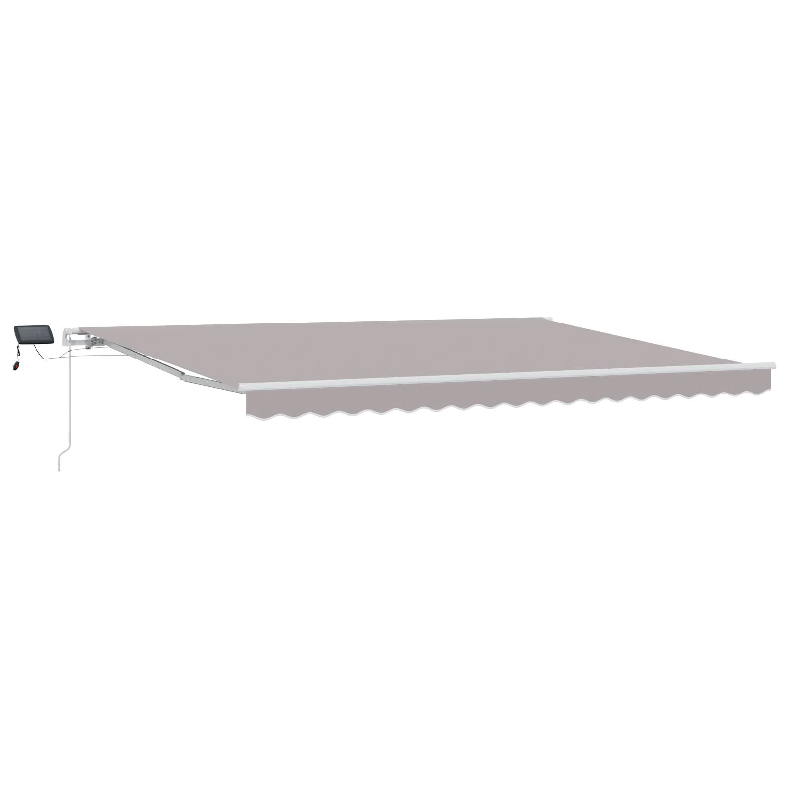 vidaXL Manuelle einziehbare Markise mit LED Lichtgrau 450x300 cm