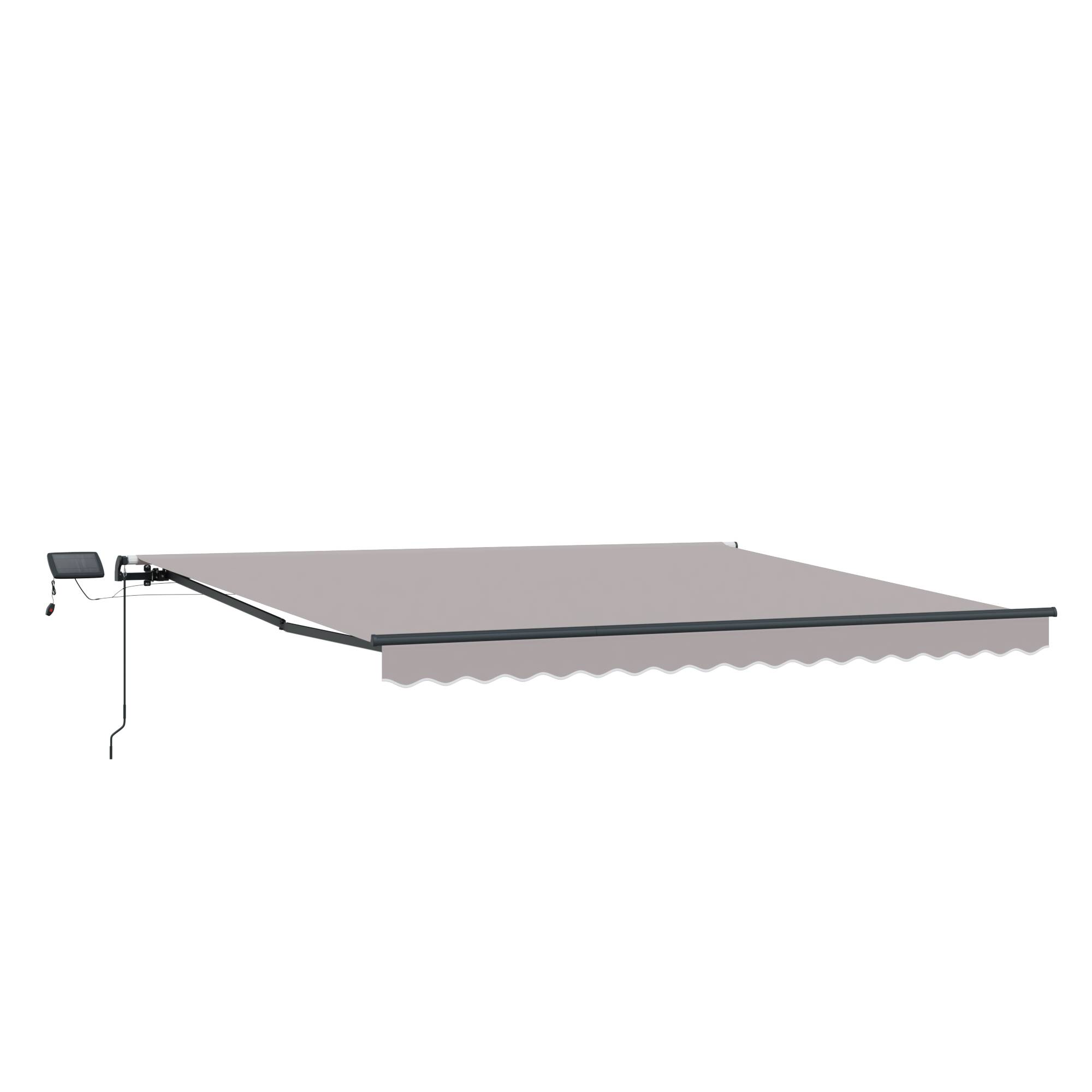 vidaXL manuelle einziehbare Markise mit LED Hellgrau 450x350 cm