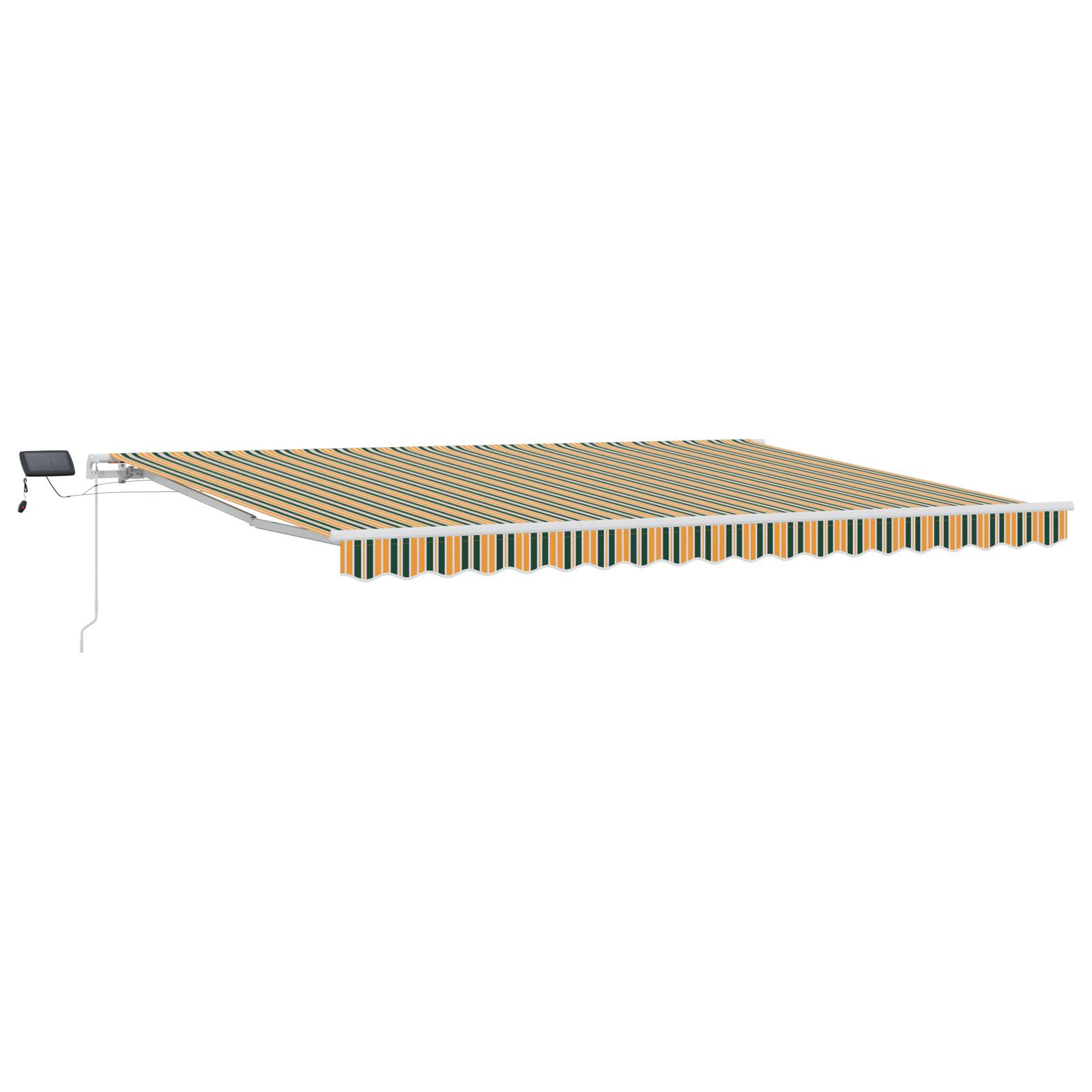 vidaXL Manuelle ausziehbare Markise mit LED in Grün und Gelb, 450x300 cm