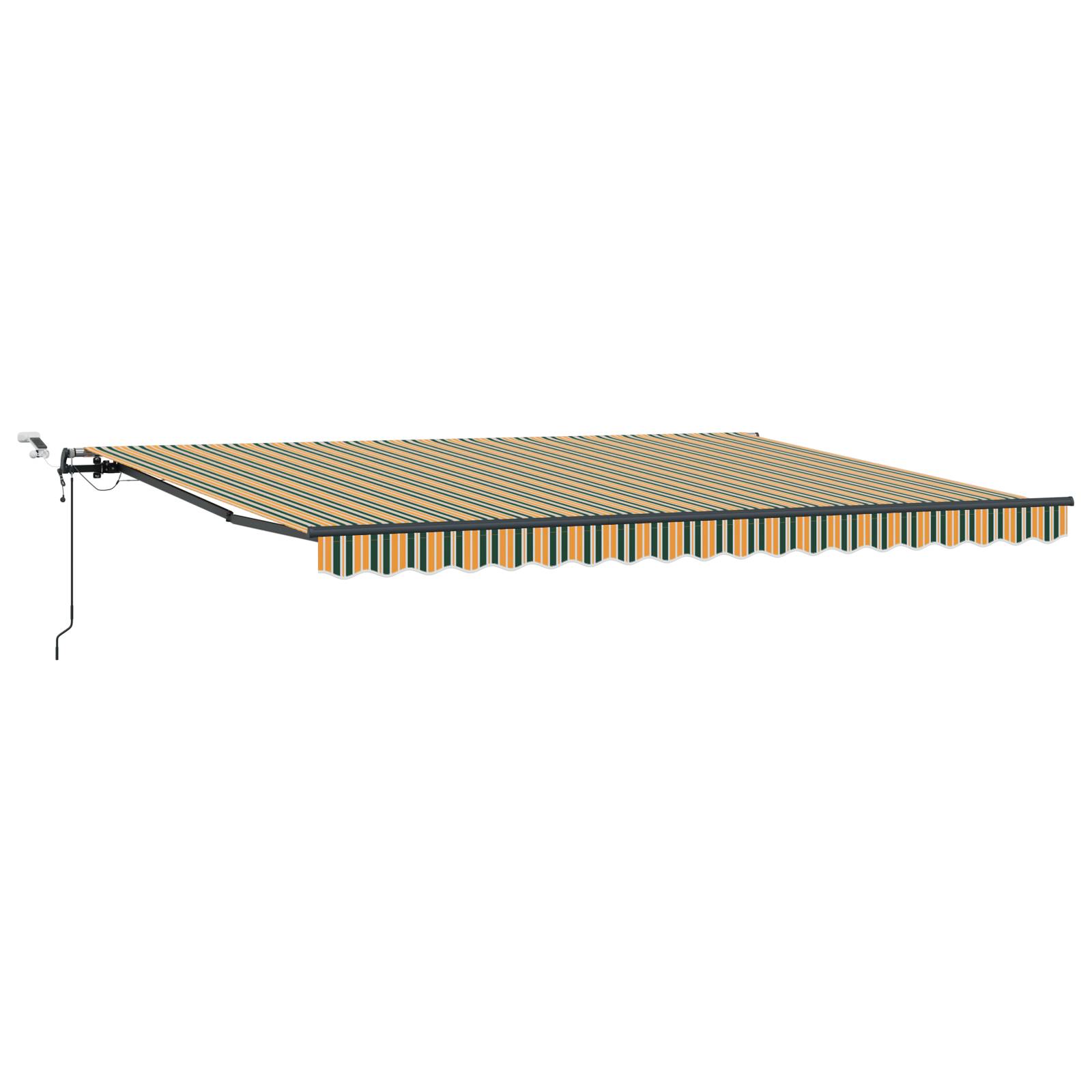 vidaXL automatische einziehbare Markise mit LED in Grün und Gelb 450x300 cm