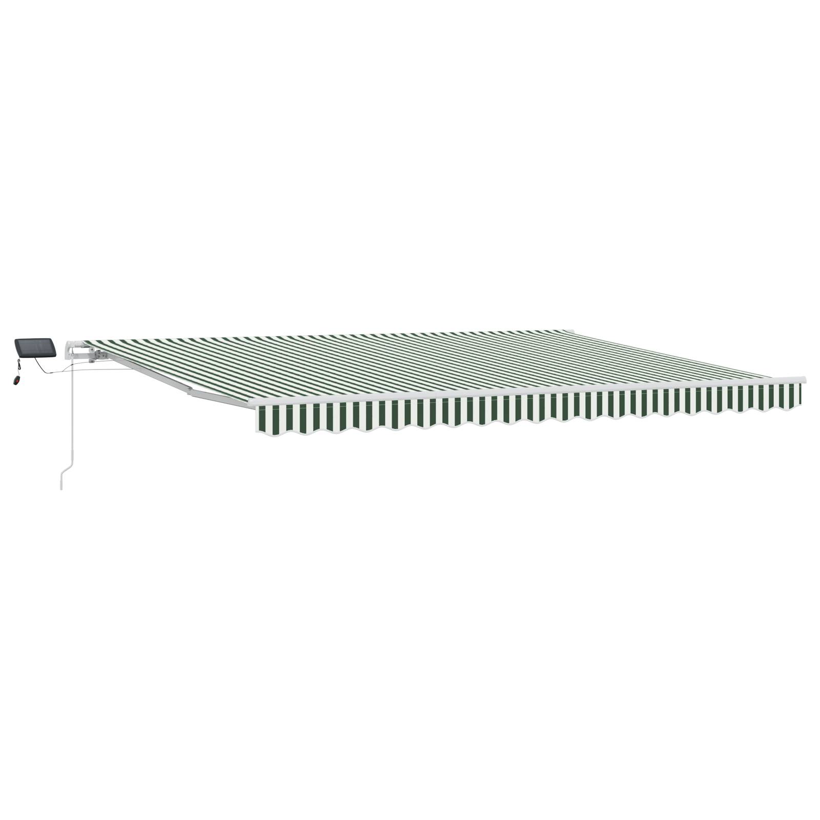 vidaXL manuelle einziehbare Markise mit LED Grün und Weiß 450x300 cm