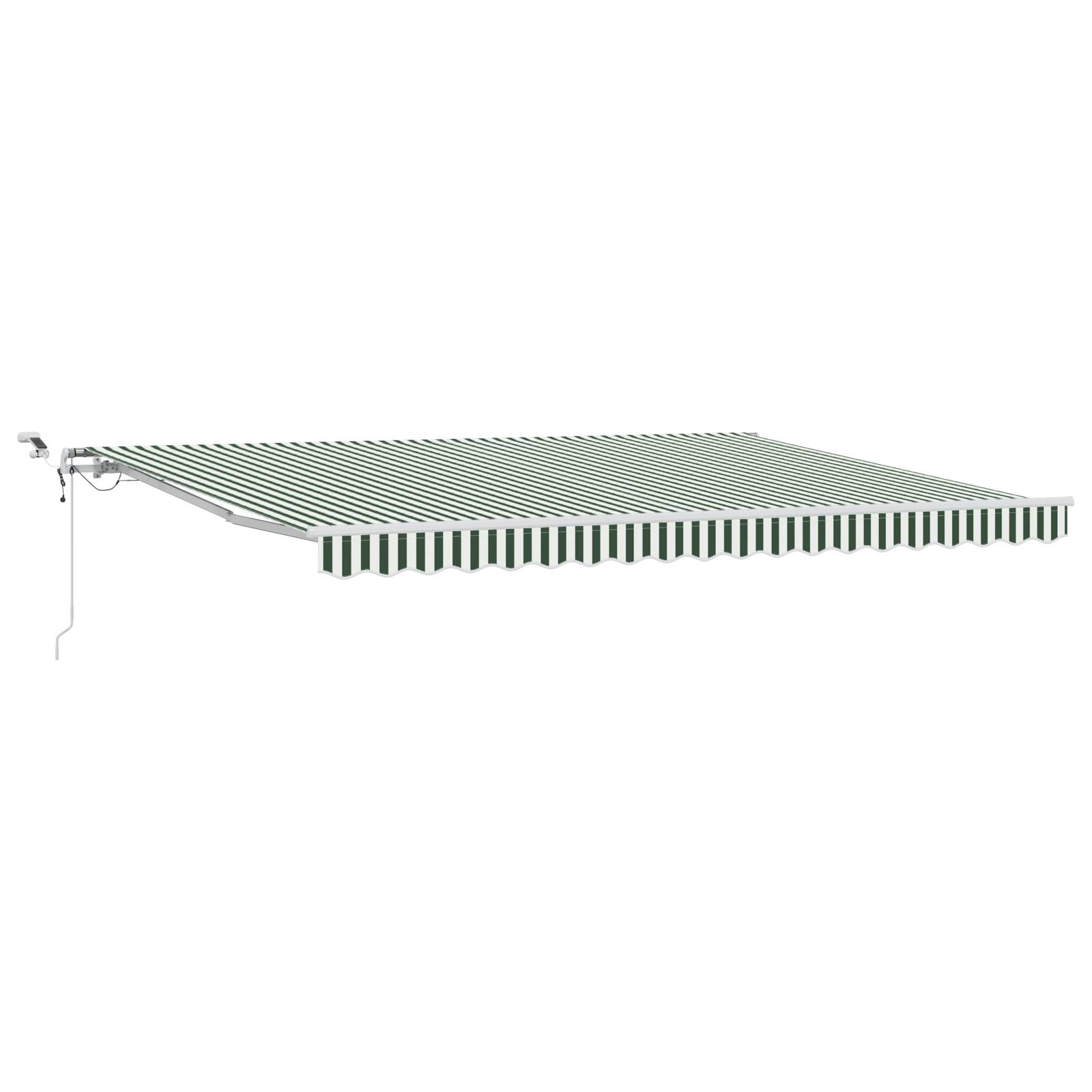 vidaXL Automatische einziehbare Markise mit LED Grün und Weiß 450x300 cm