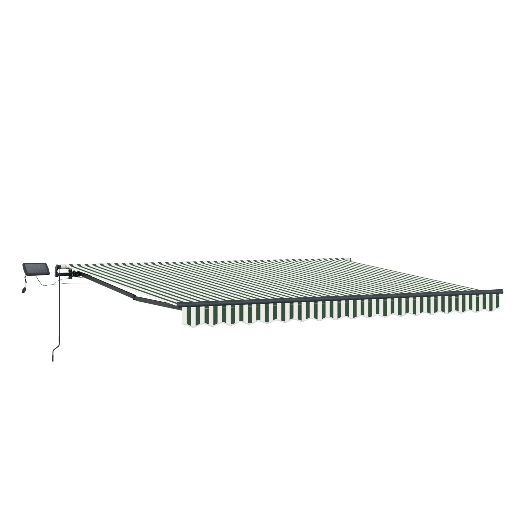 vidaXL manuelle einziehbare Markise mit LED Grün und Weiß 450x350 cm