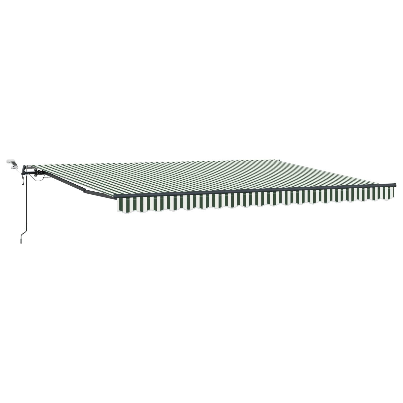 vidaXL Automatische Einziehbare Markise mit LED Grün und Weiß 450x300 cm