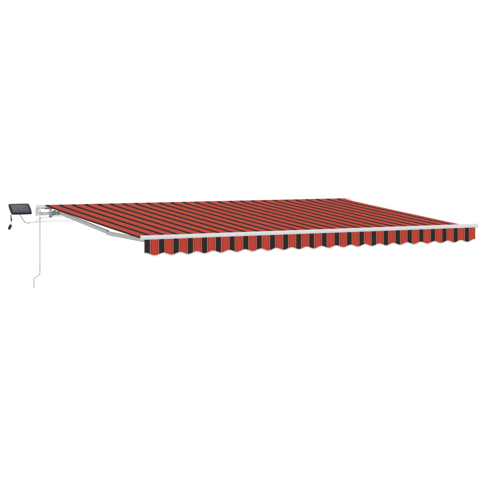 vidaXL Manuelle einziehbare Markise mit LED in Orange und Braun, 500x300 cm