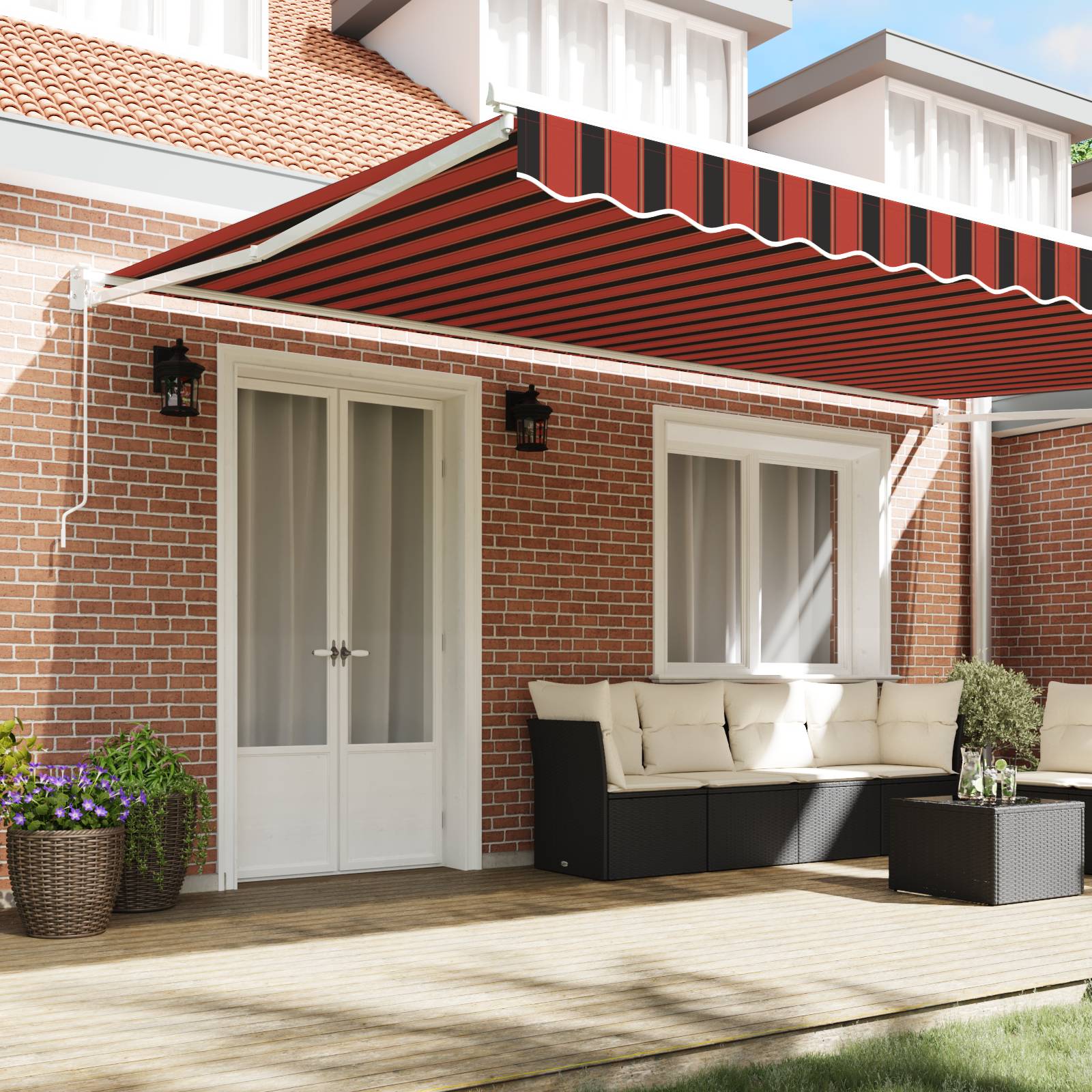 vidaXL Manuelle Einziehbare Markise Orange und Braun 500x300 cm