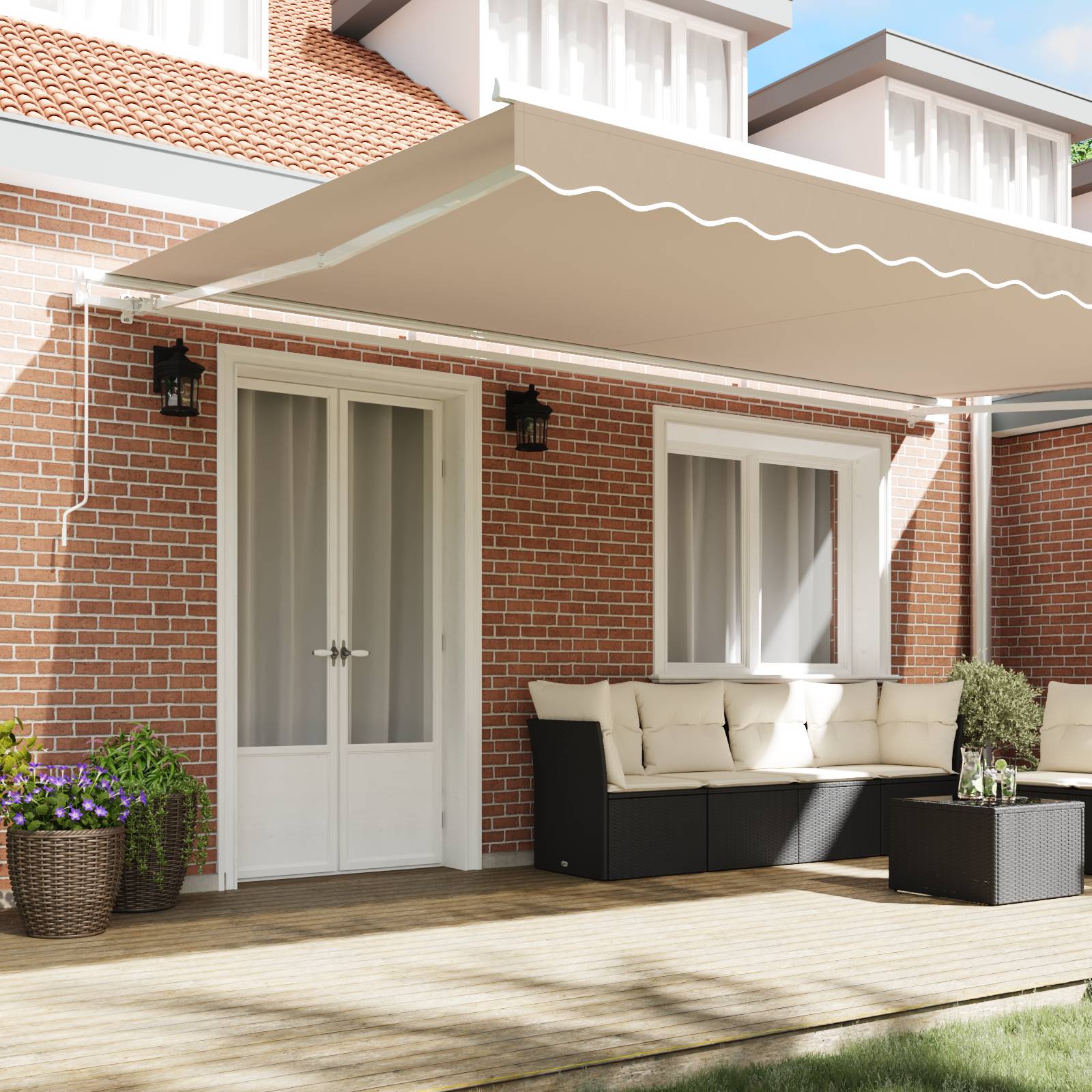 vidaXL manuelle einziehbare Markise Beige 500x300 cm