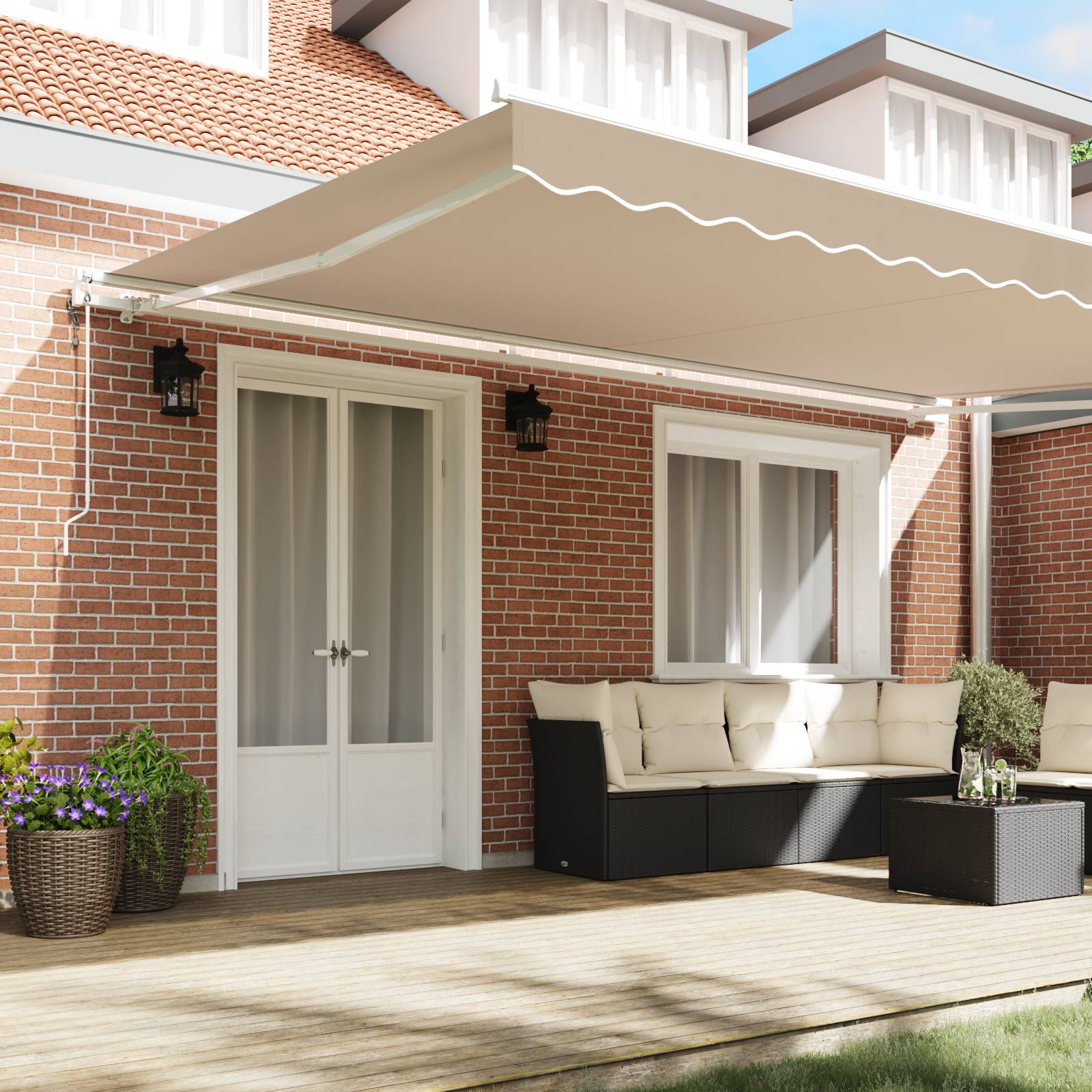 vidaXL Automatische einziehbare Markise Beige 500x350 cm