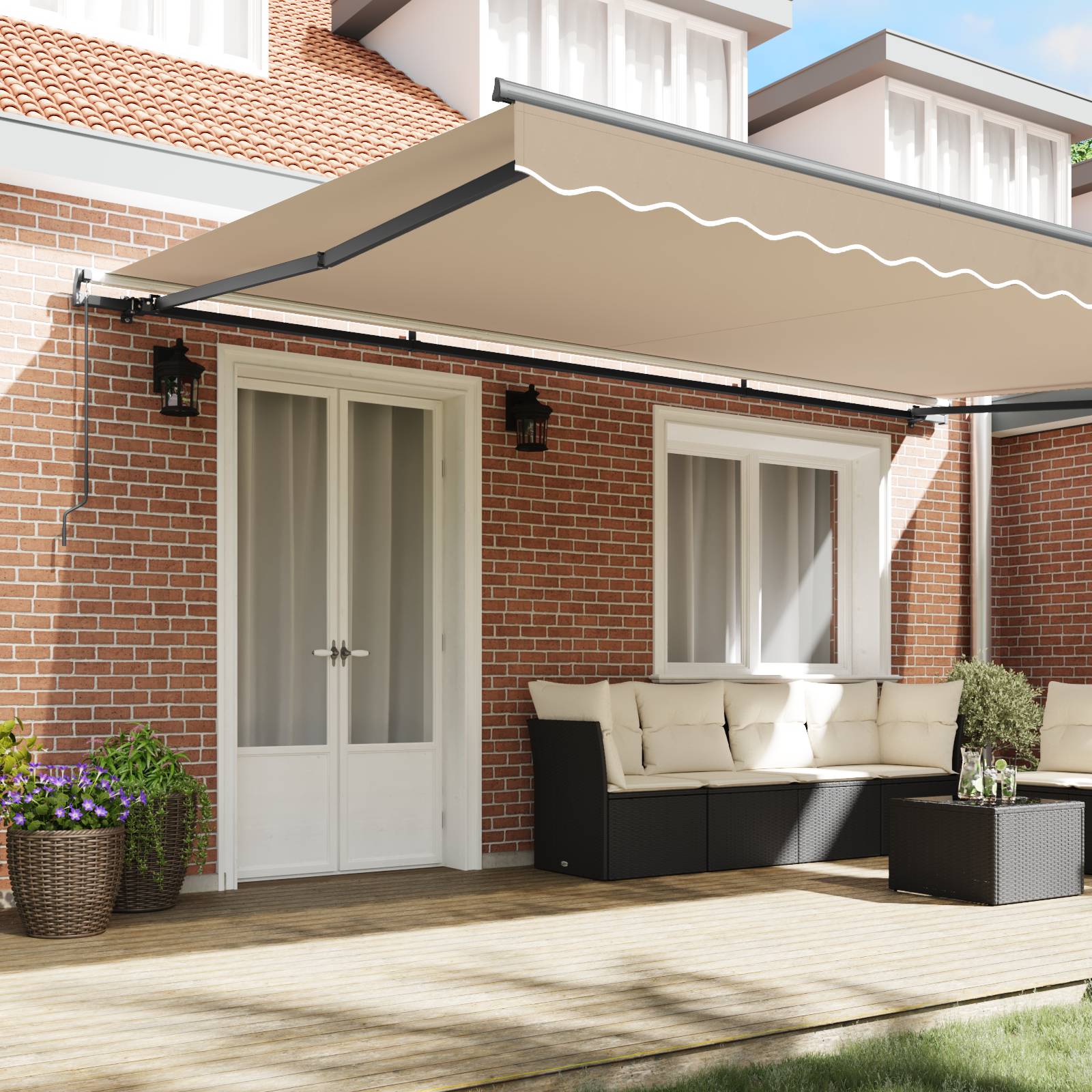 vidaXL manuelle einziehbare Markise Beige 500x350 cm