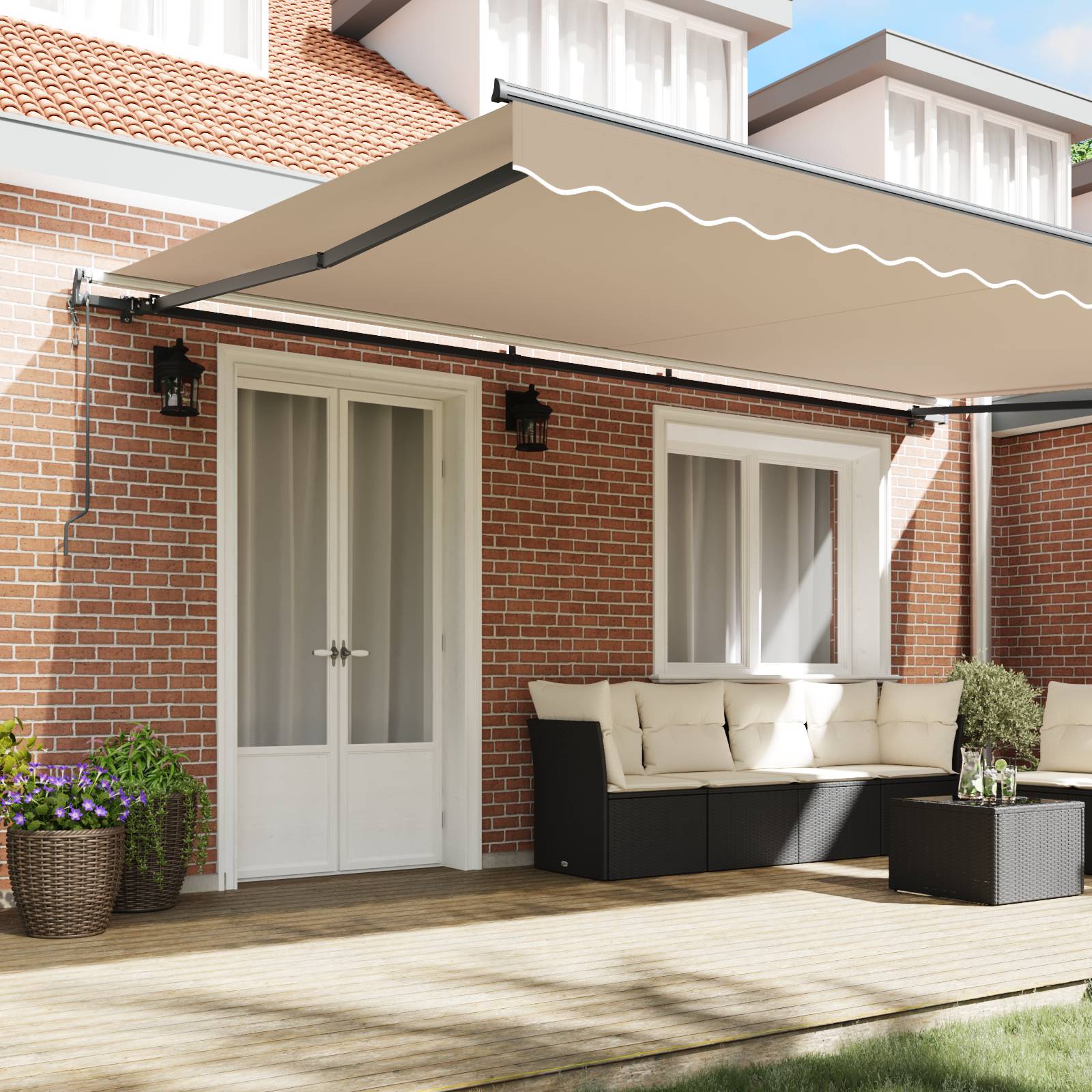 vidaXL automatische einziehbare Markise beige 500x300 cm