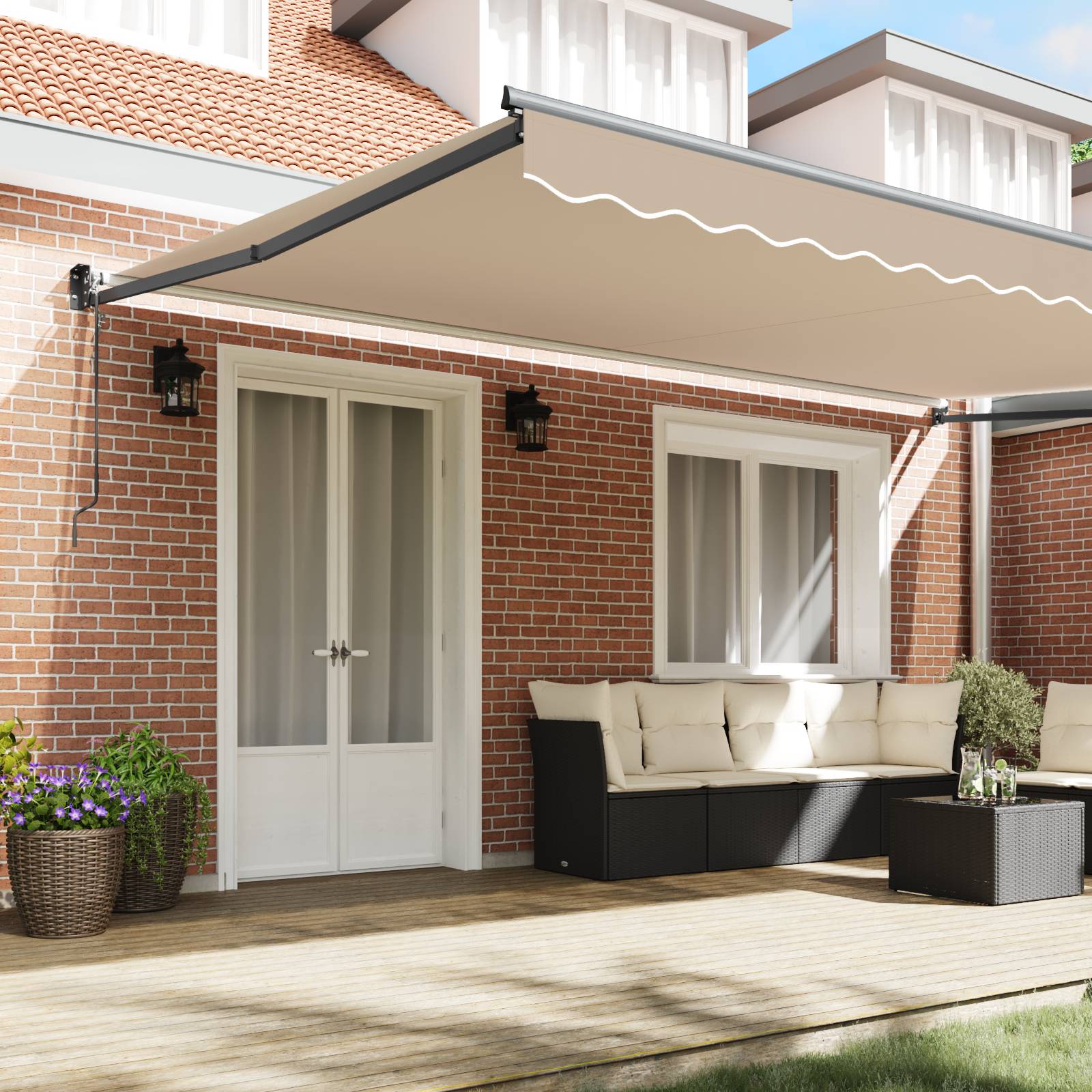 vidaXL Automatische Einziehbare Markise Beige 500x300 cm