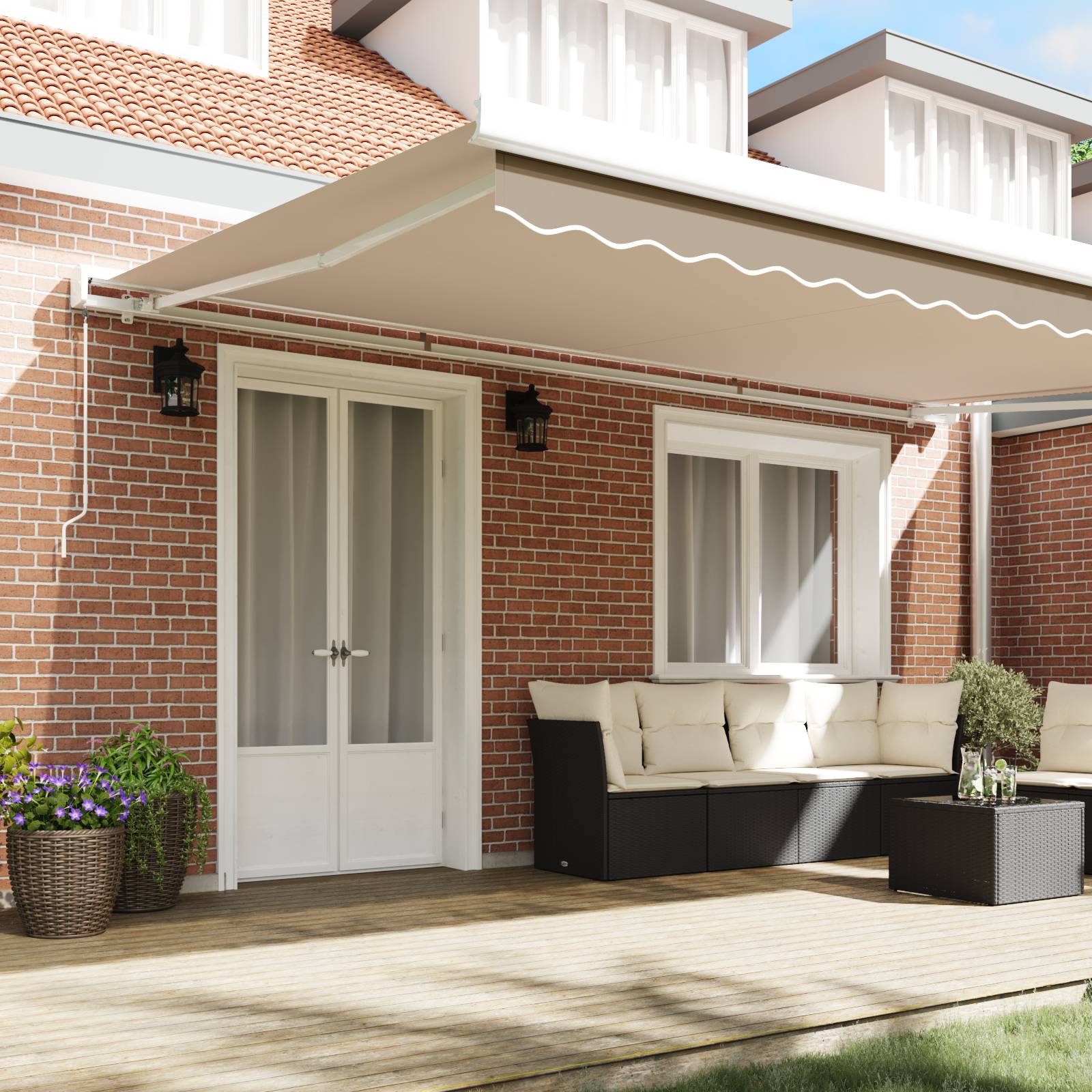 vidaXL manuelle einziehbare Markise Beige 500x300 cm