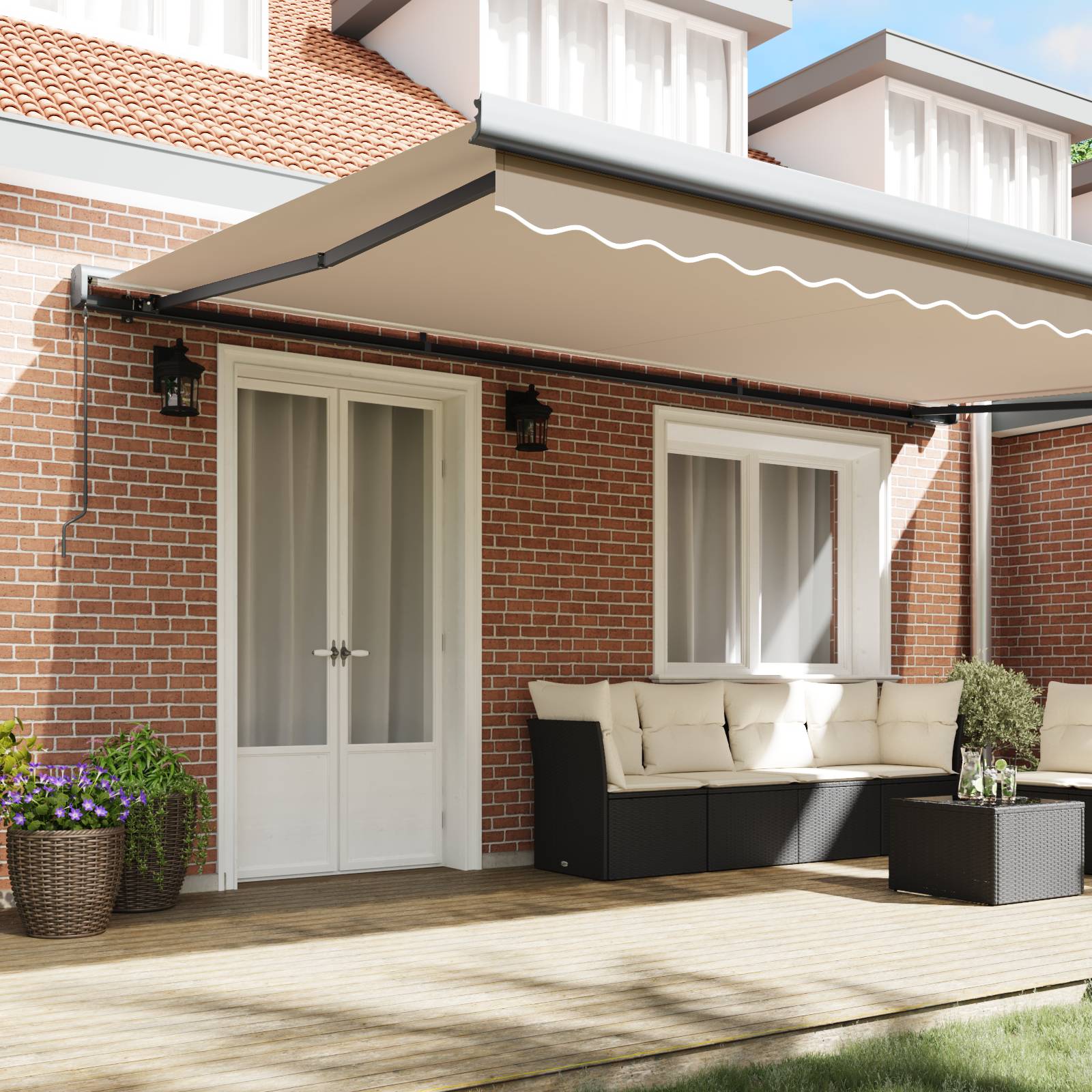 vidaXL manuelle einziehbare Markise Beige 500x300 cm