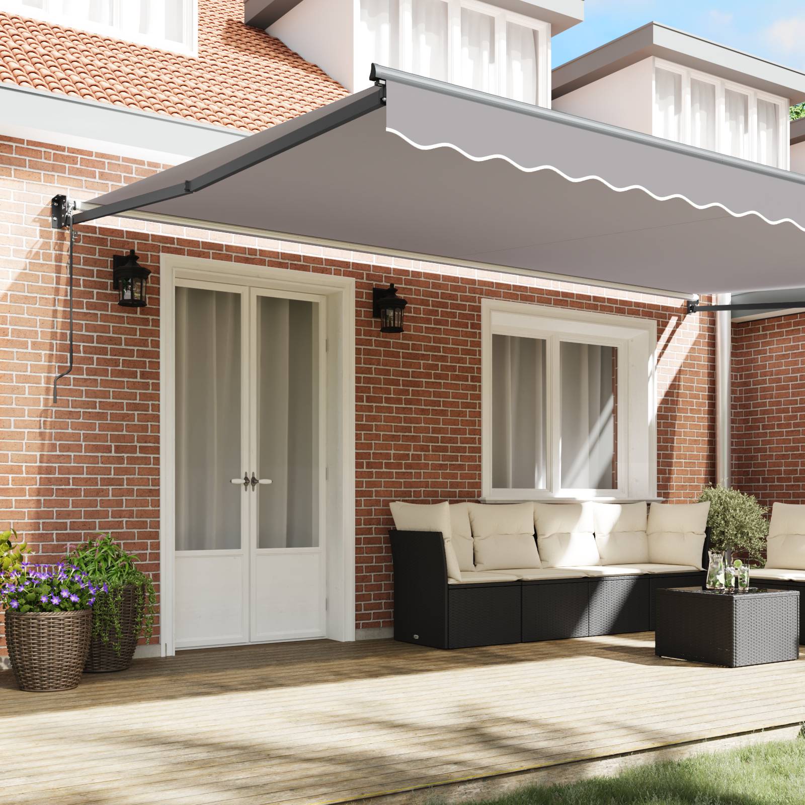 vidaXL Automatische Einziehbare Markise Helles Grau 500x300 cm