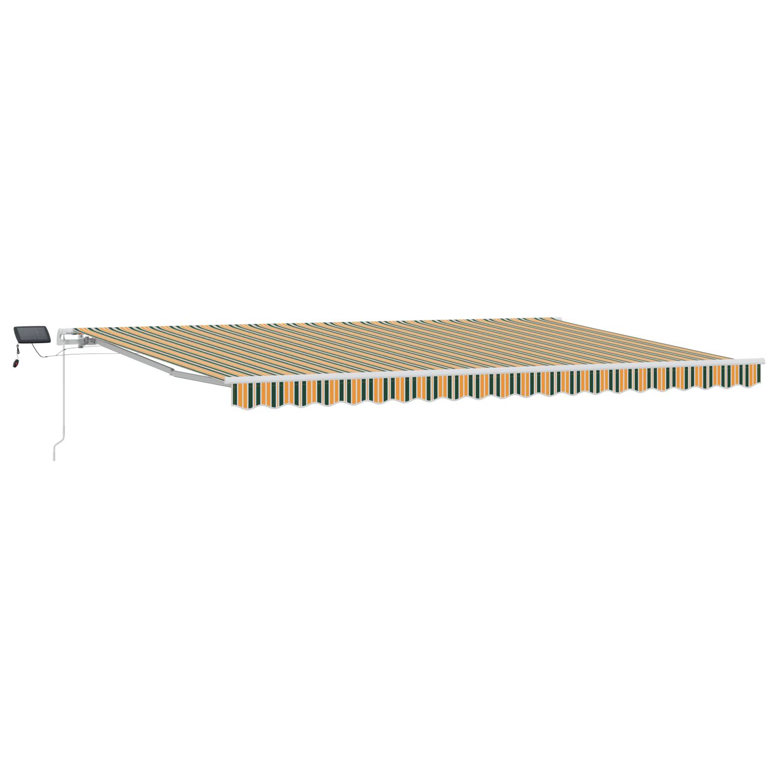 vidaXL manuelle einziehbare Markise mit LED Grün und Gelb 500x300 cm