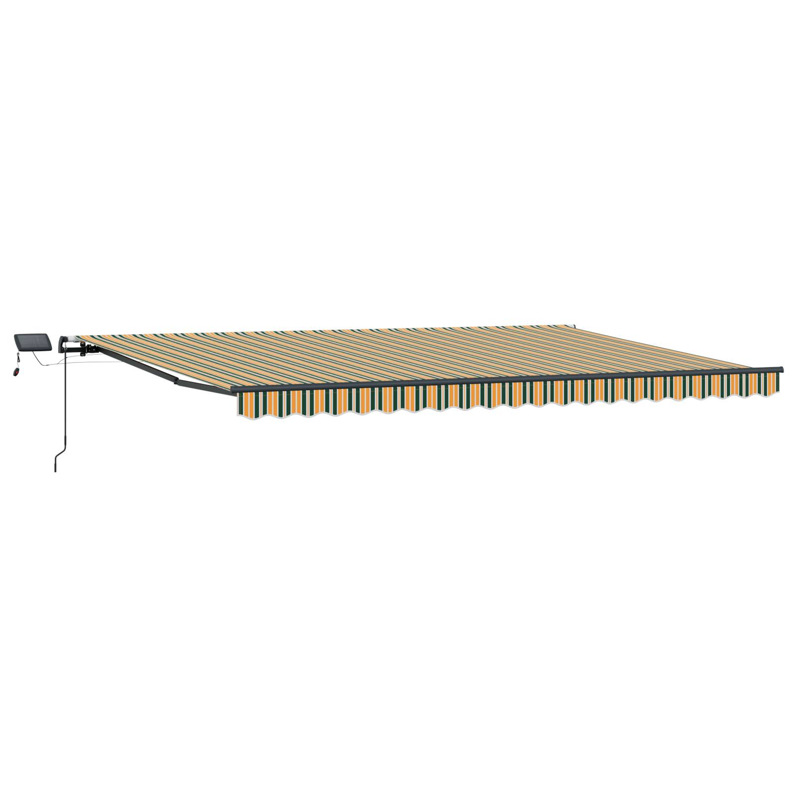 vidaXL Manuelle Einziehbare Markise mit LED in Grün und Gelb 500x300 cm