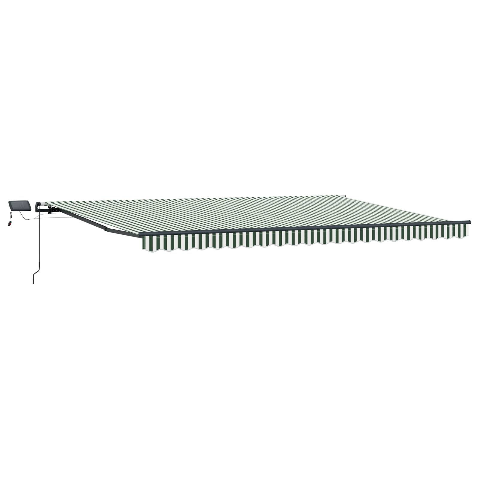 vidaXL Manuelle einziehbare Markise mit LED in Grün und Weiß 500x350 cm