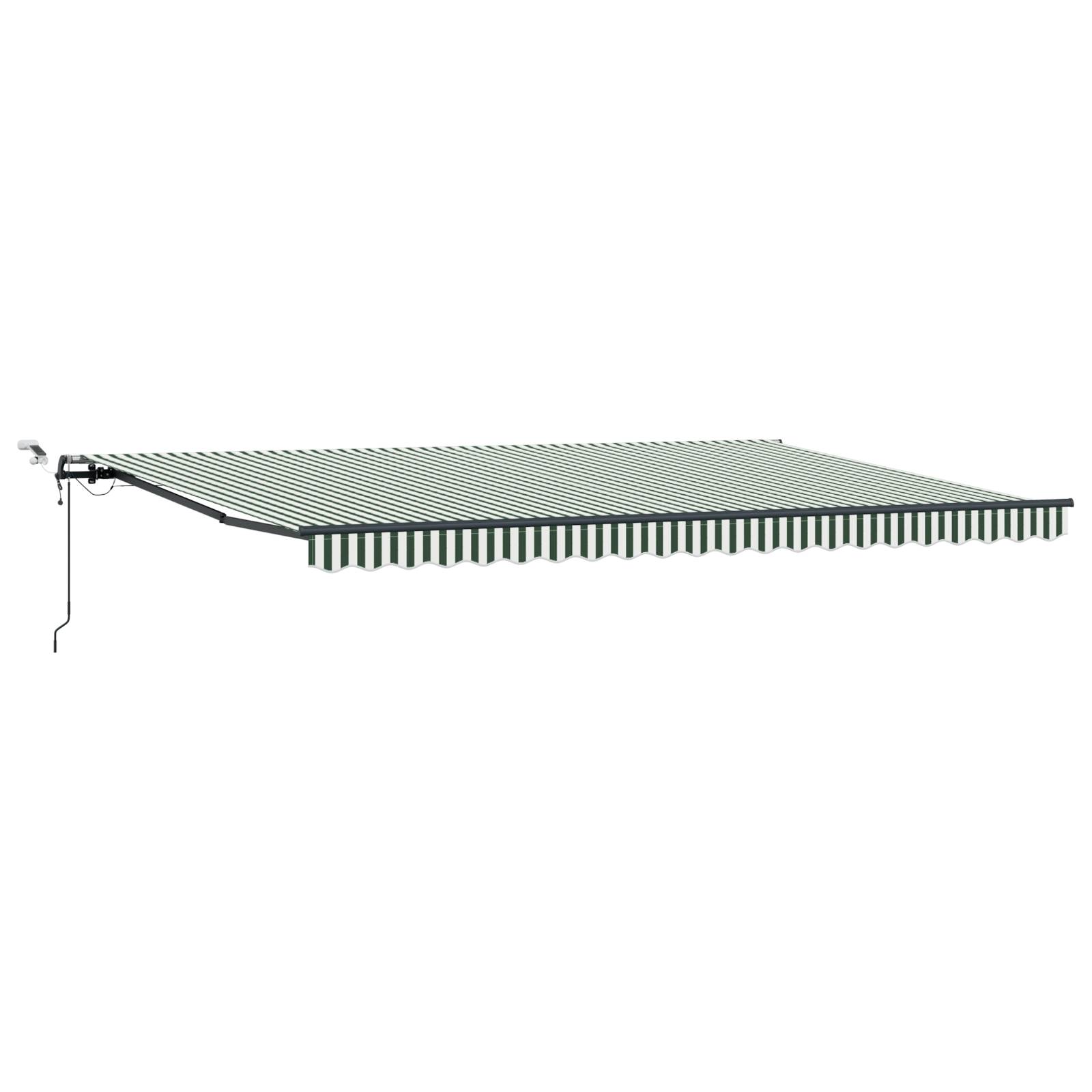 vidaXL automatische einziehbare Markise mit LED Grün und Weiß 500x350 cm