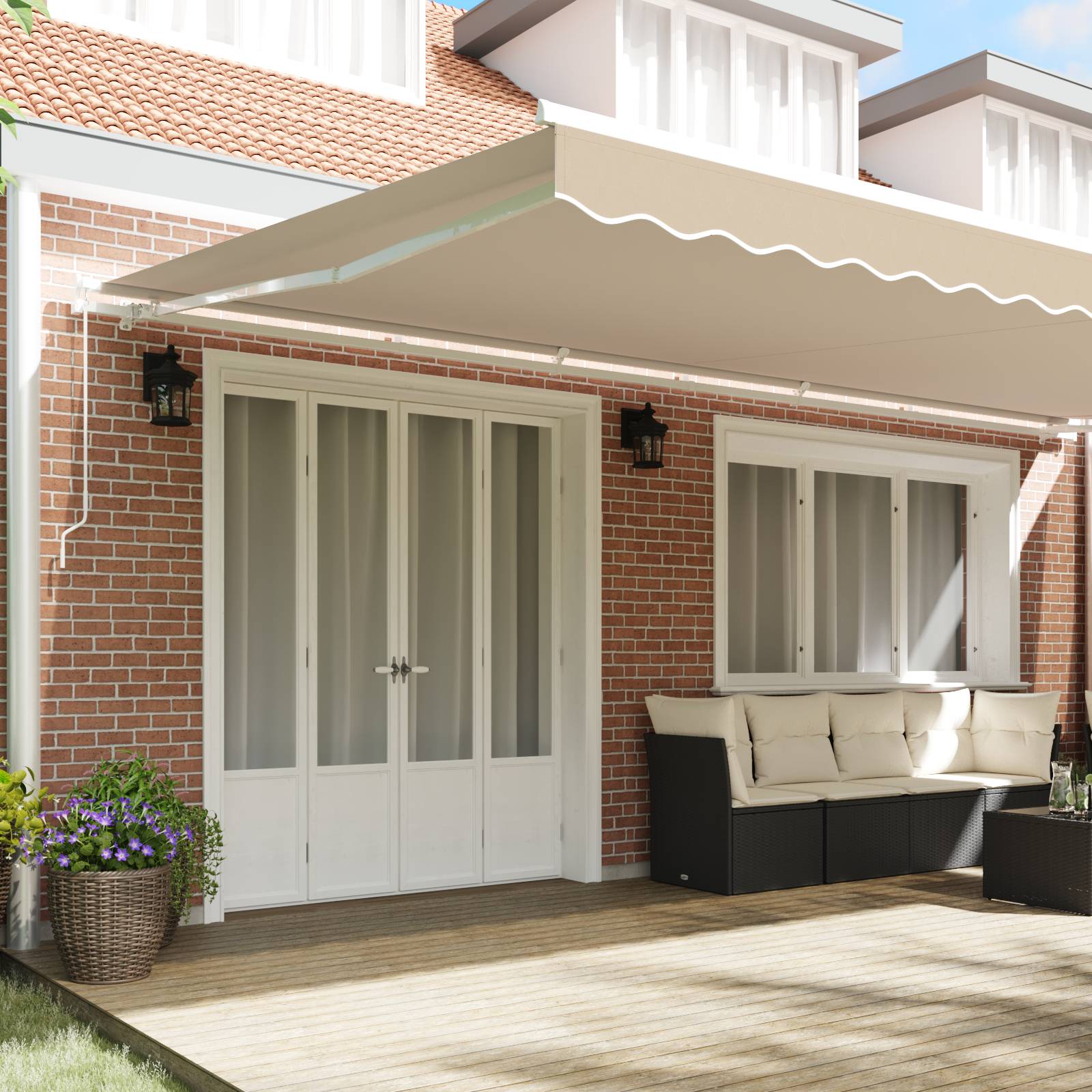 vidaXL Markisenersatzstoff für Rahmen 6x3,5 m Beige