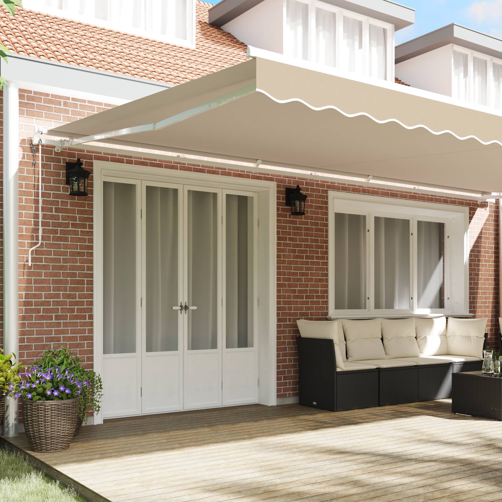 vidaXL automatische einziehbare Markise Beige 600x300 cm