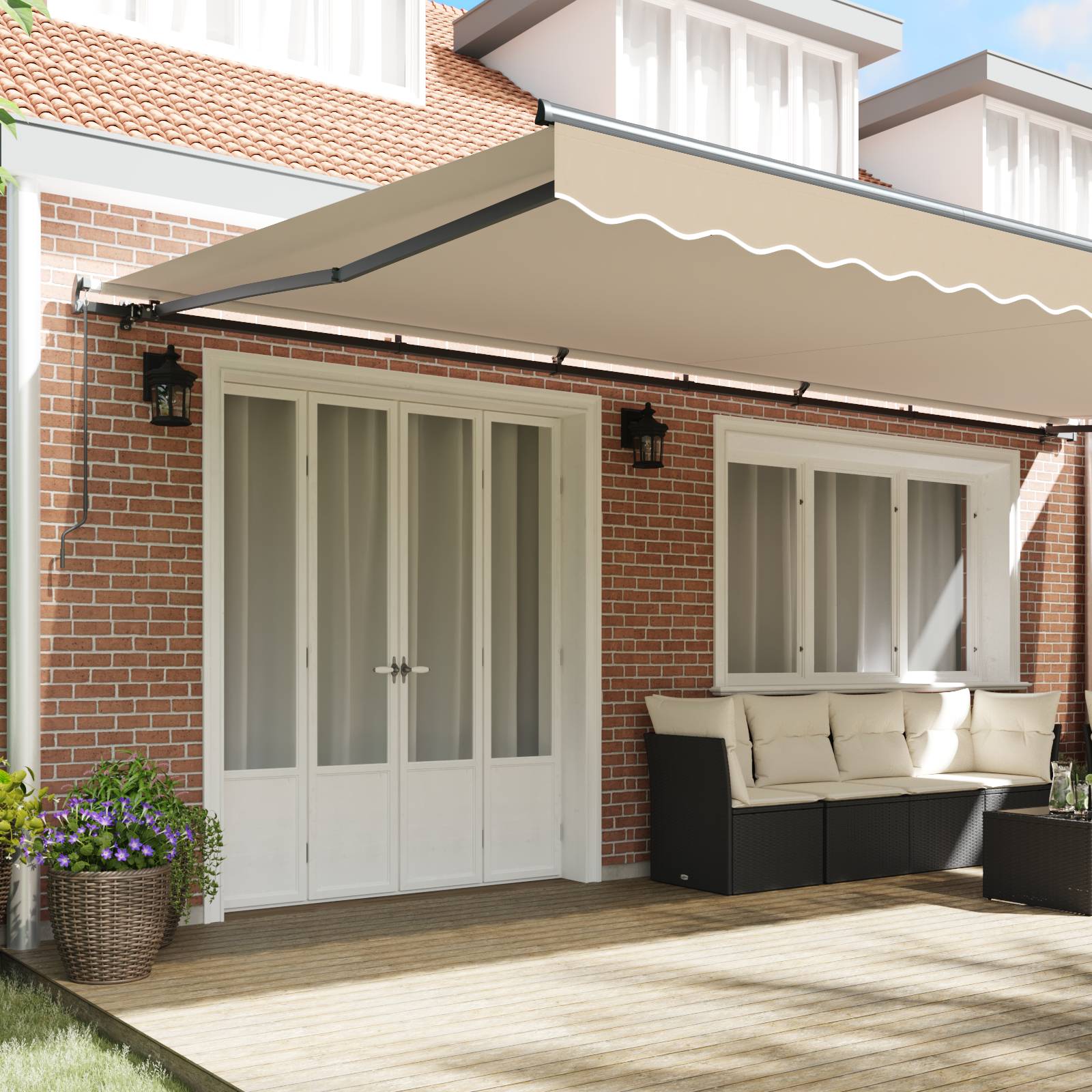 vidaXL Manuelle Einziehbare Markise Beige 600x300 cm