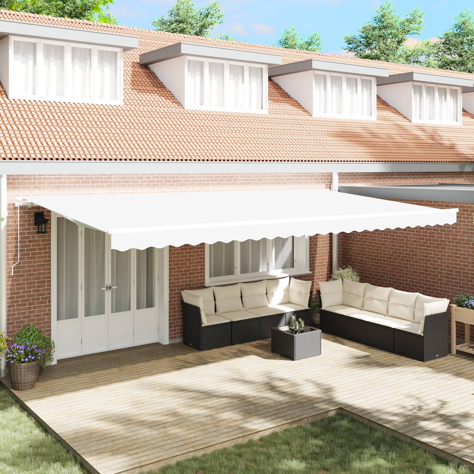 vidaXL Einziehmarkise Manuell Weiß 600x300 cm