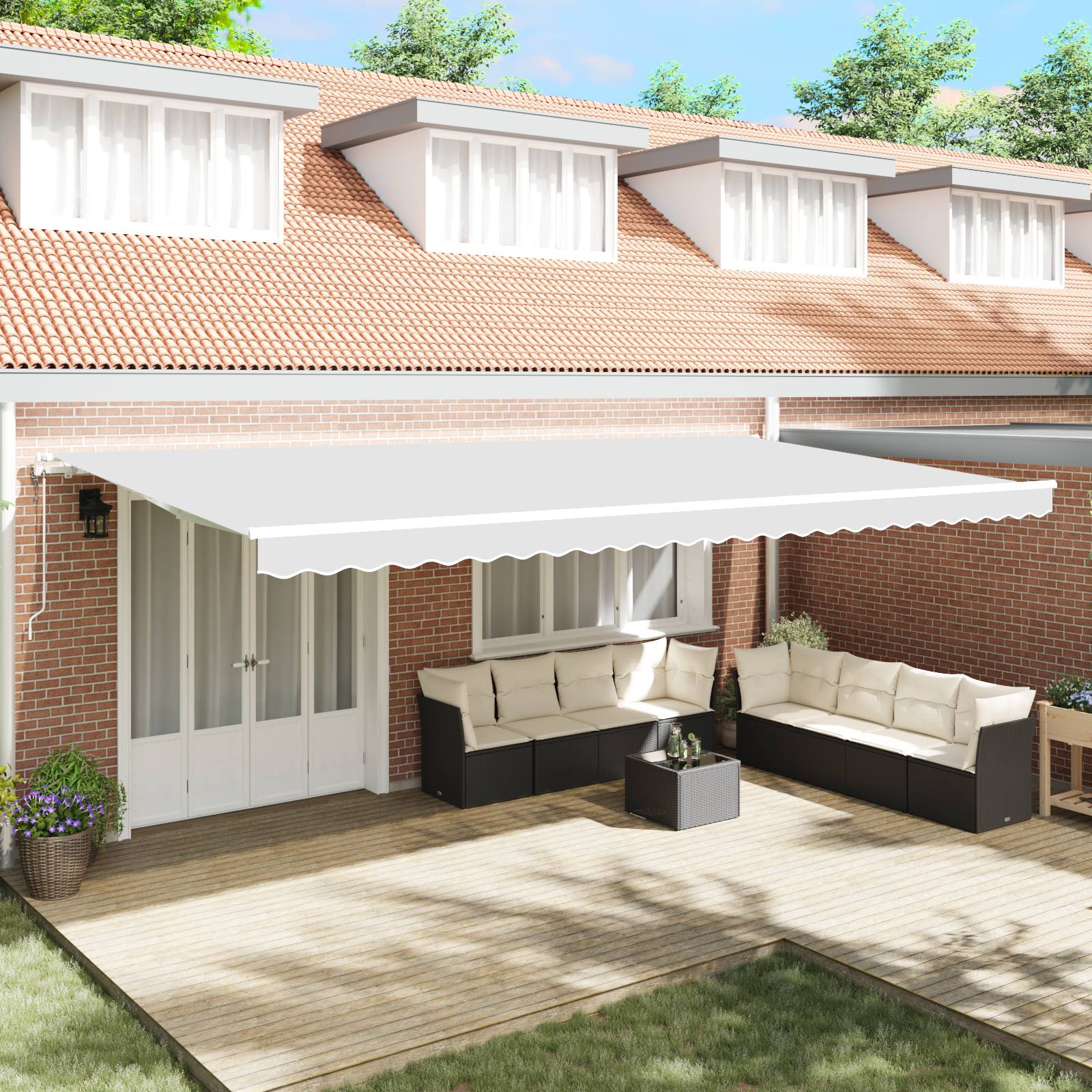 vidaXL automatische einziehbare Markise Weiß 600x300 cm
