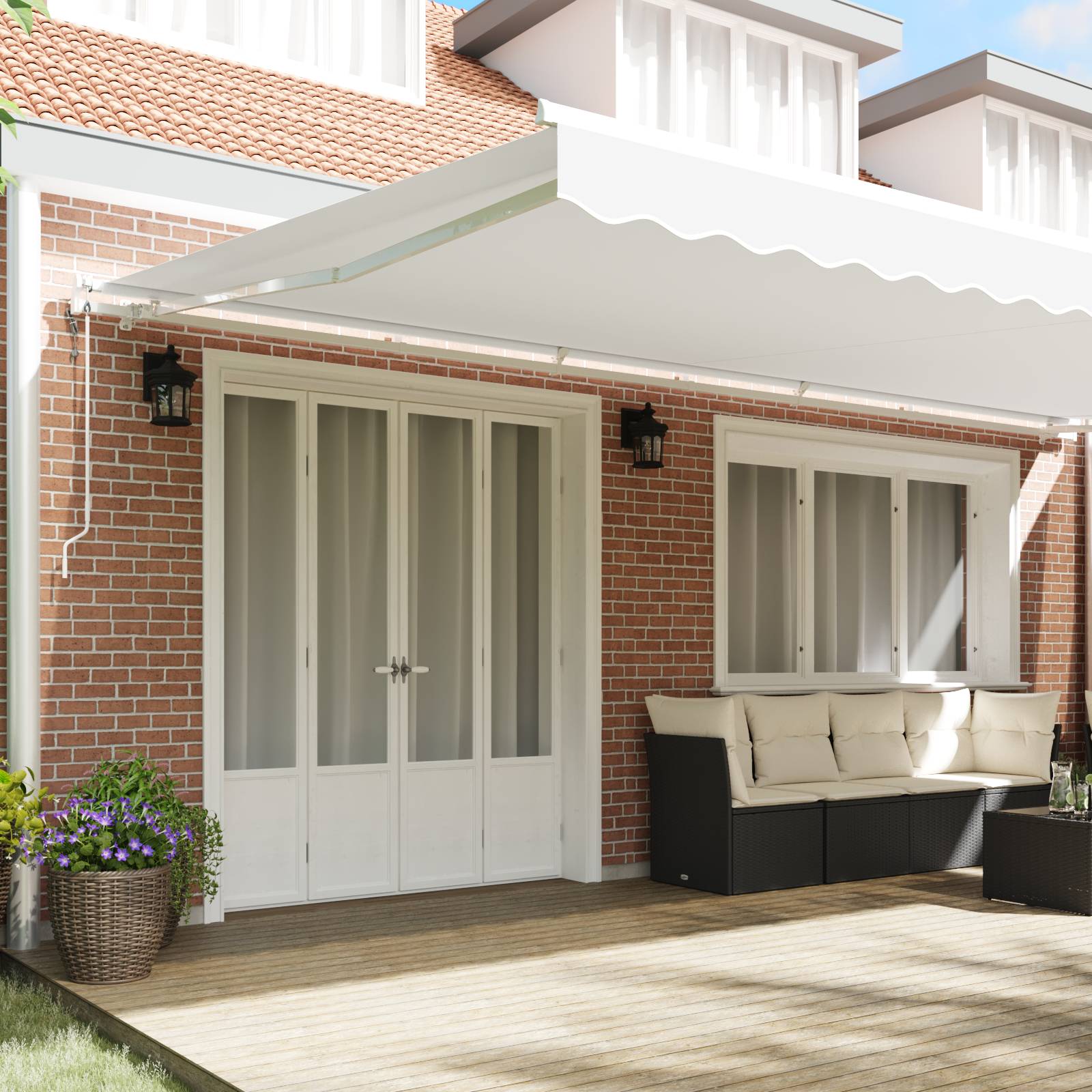 vidaXL automatische einziehbare Markise Weiß 600x300 cm
