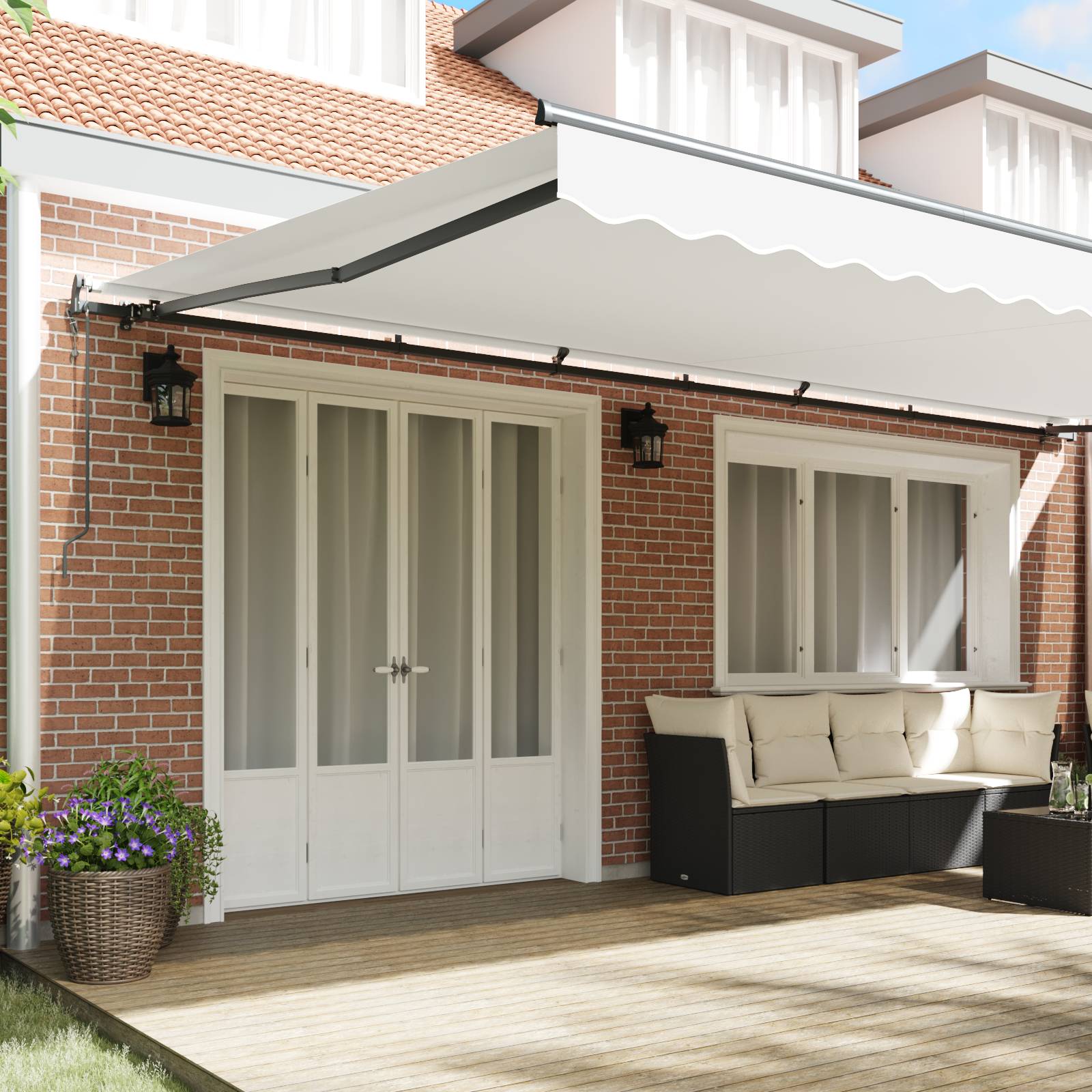 vidaXL automatische einziehbare Markise Weiß 600x300 cm