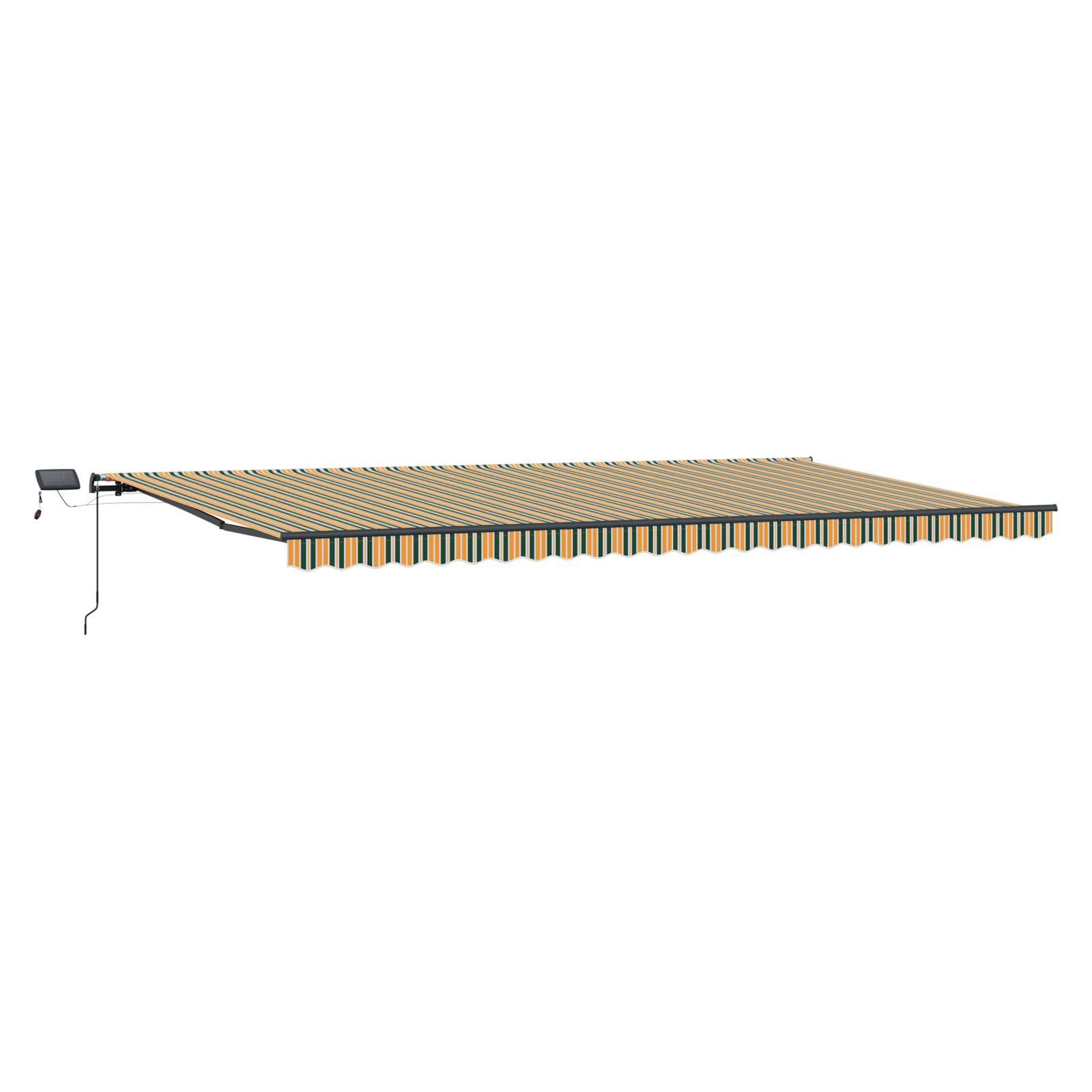 vidaXL manuelle einziehbare Markise mit LED in Grün und Gelb 600x300 cm