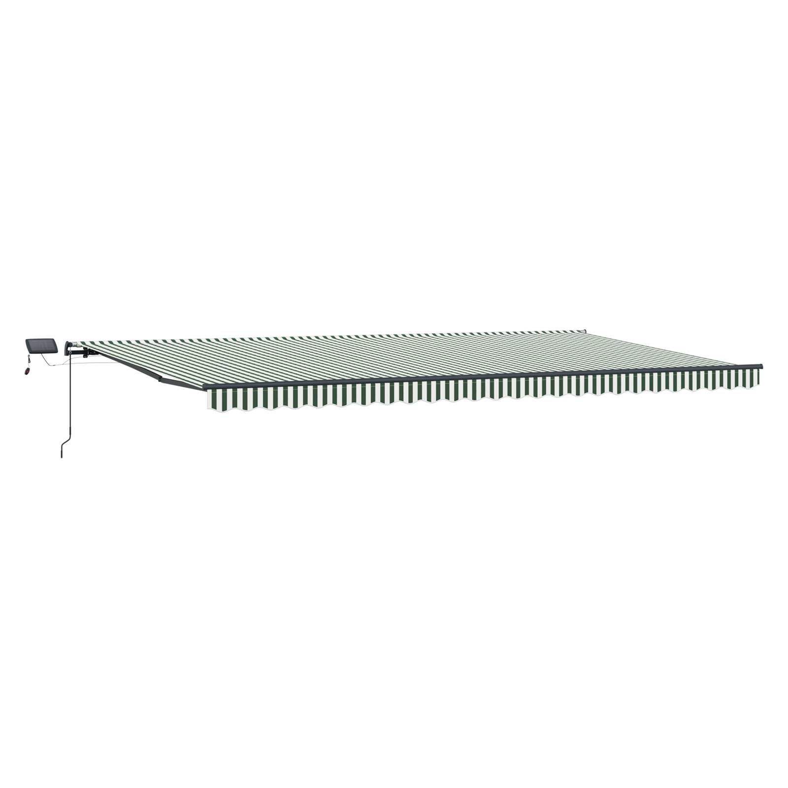 vidaXL Manuelle Einziehbare Markise mit LED Grün und Weiß 600x300 cm