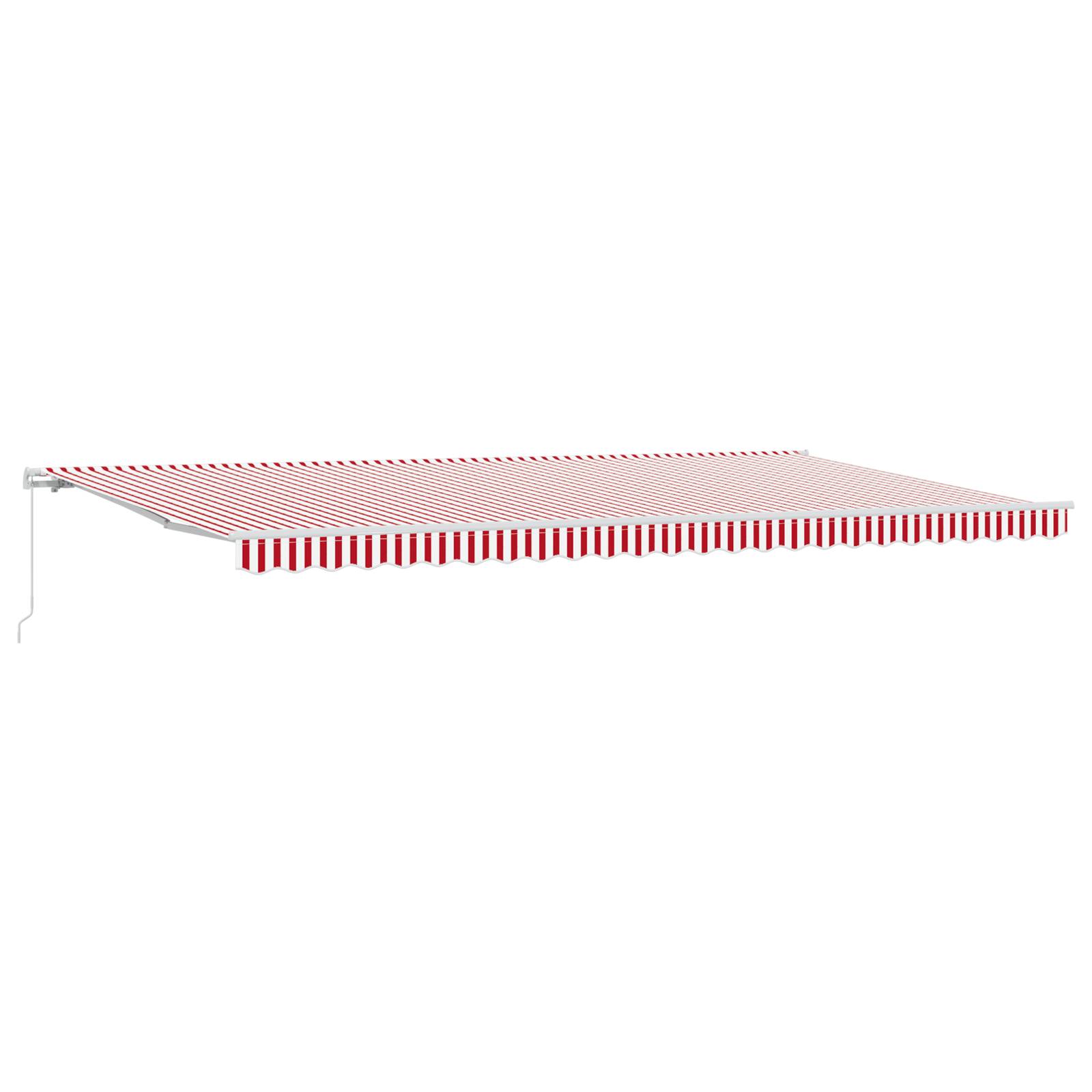 vidaXL Einziehmarkise Manuell Rot und Weiß Gestreift 600x300 cm