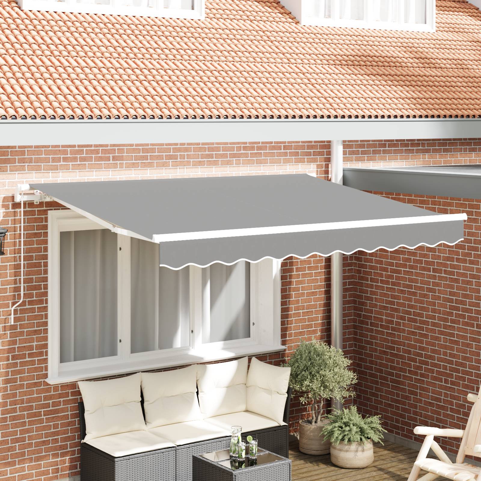 vidaXL Markisenrahmen Ausziehbar Manuell betrieben 3x2 m Metall
