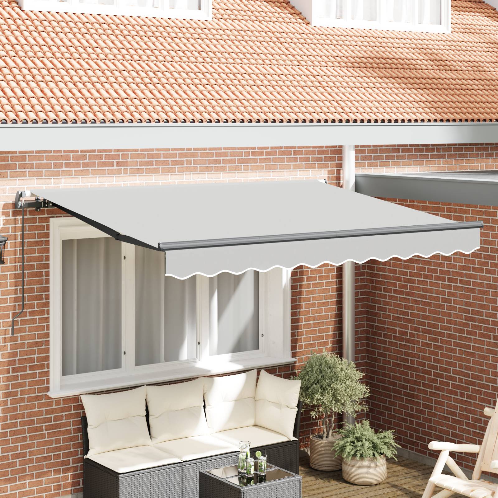 vidaXL Einziehbarer manueller Markisenrahmen 2,5x2 m Metall
