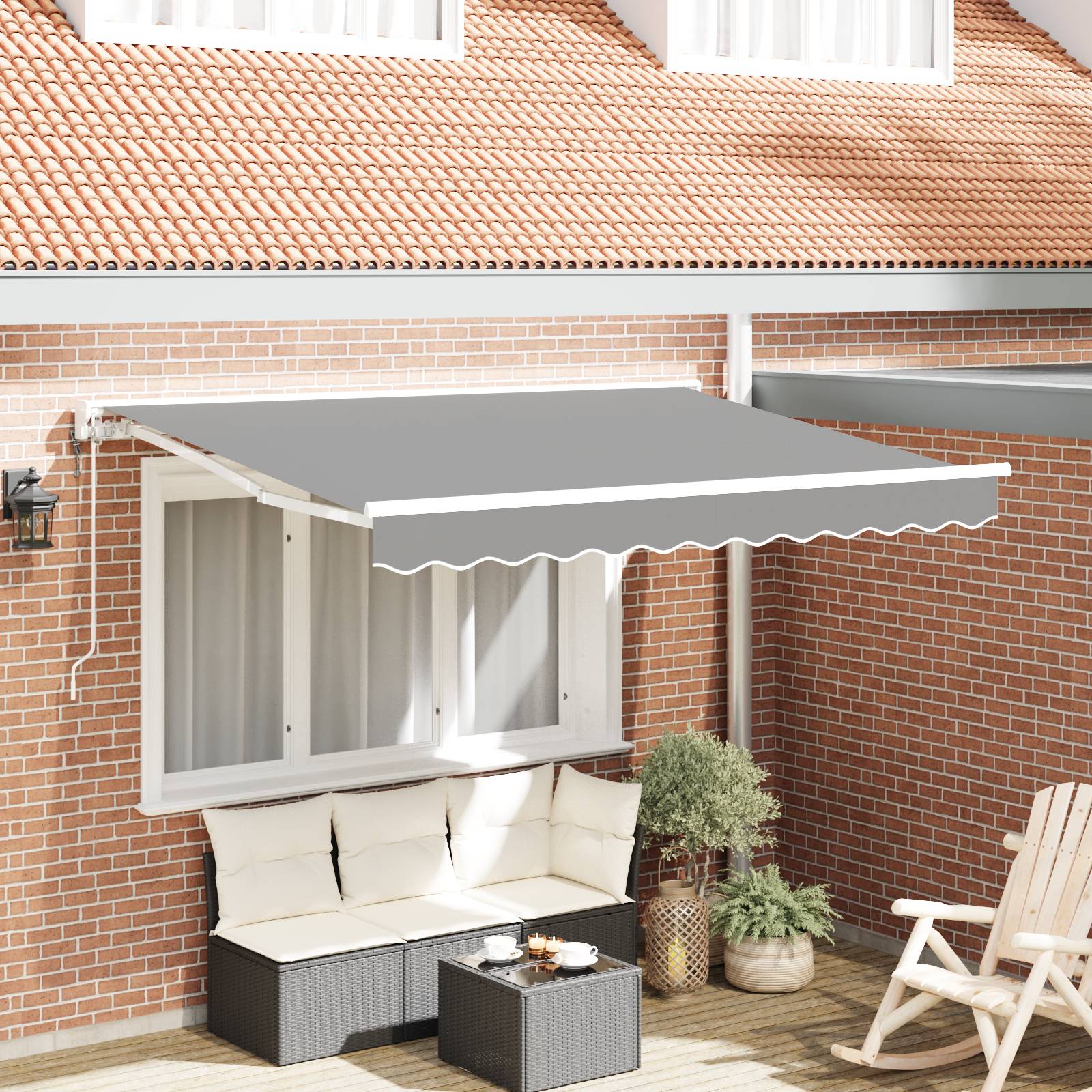 vidaXL Elektrische Markisenrahmen Ausziehbar 3x2 cm Metall