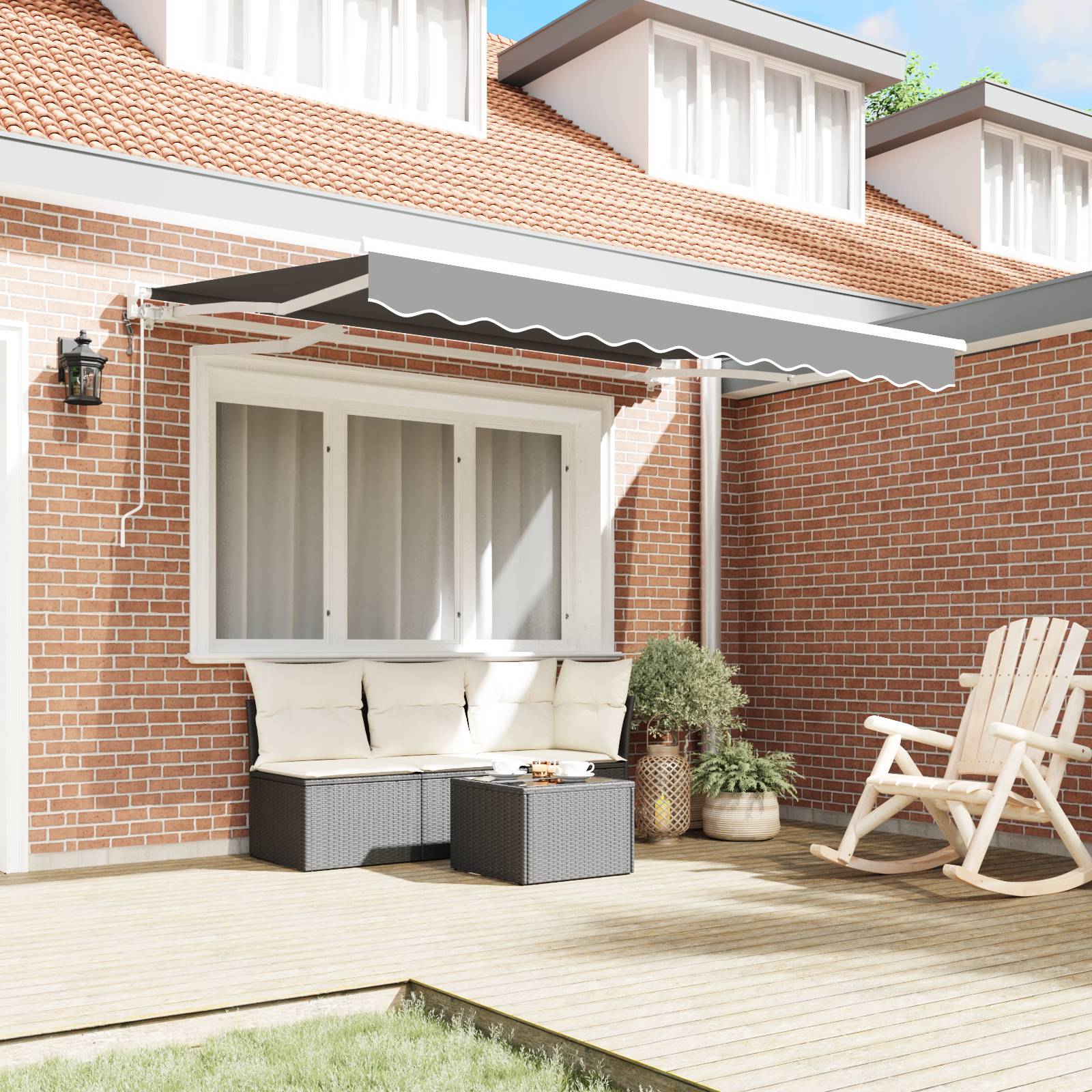 vidaXL Elektrischer Markisenrahmen Ausziehbar 3,5x2 m Metall