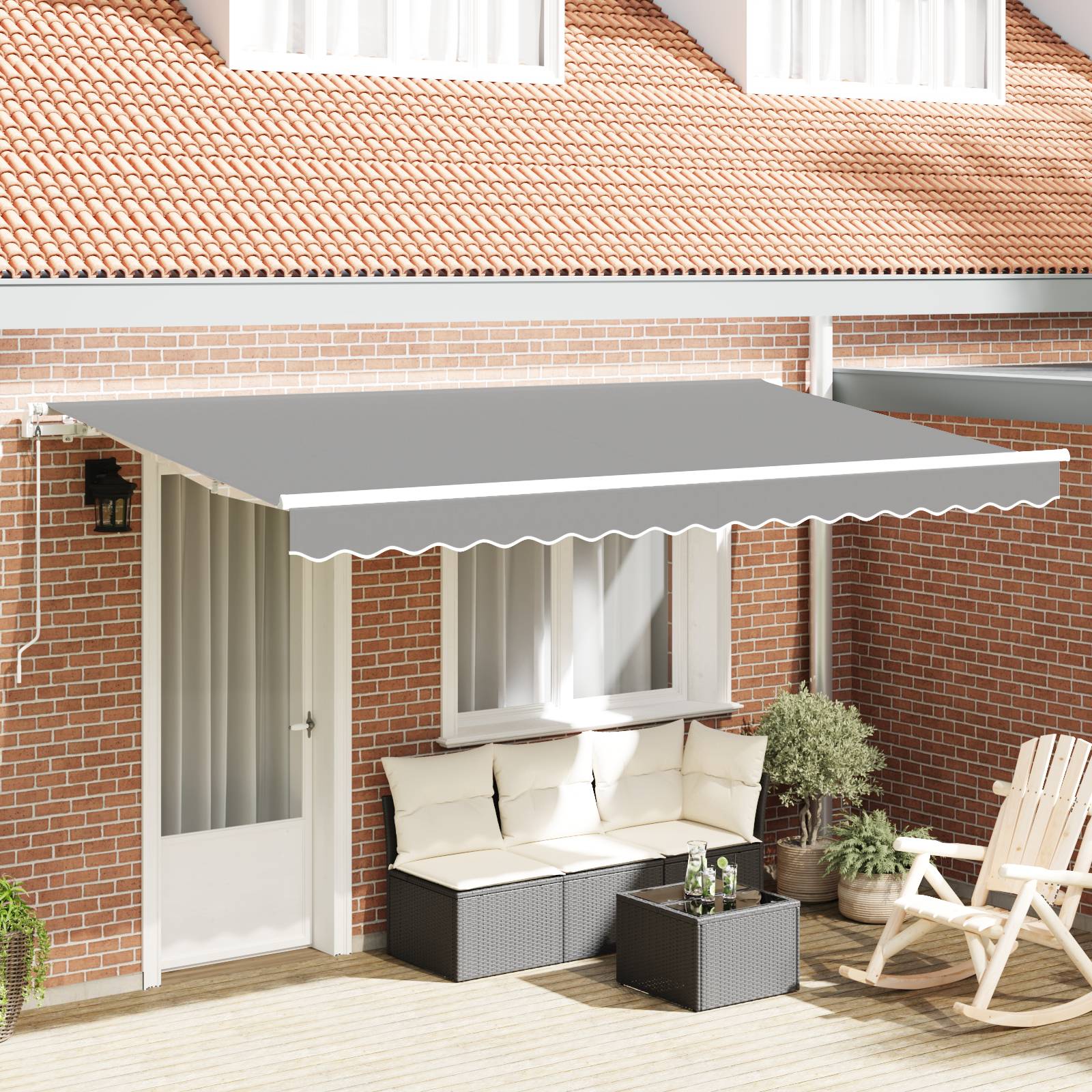 vidaXL Elektrischer Markisenrahmen Ausziehbar 4x2 cm Metall