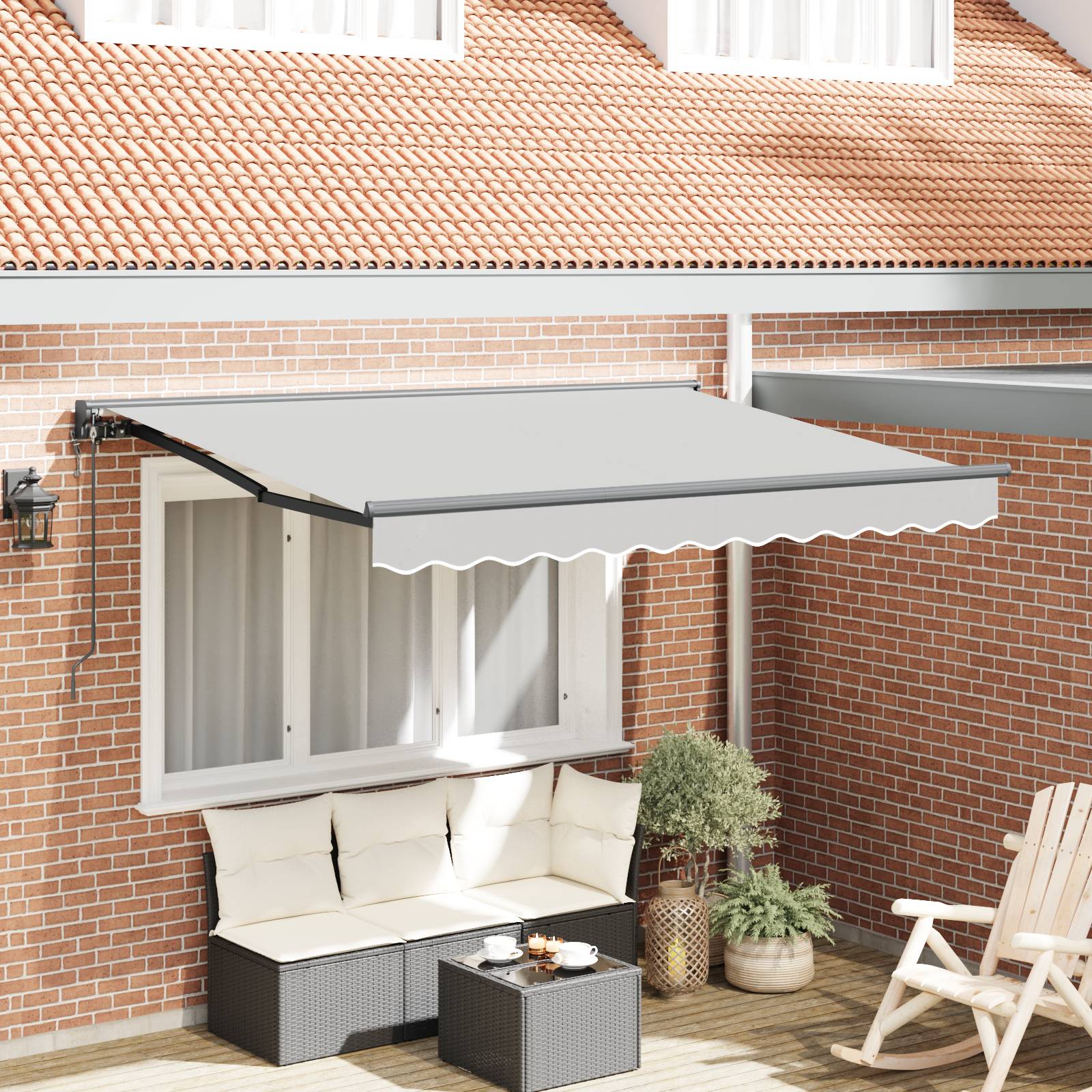 vidaXL Elektrische Markisenrahmen einziehbar 3,5x2 m Metall
