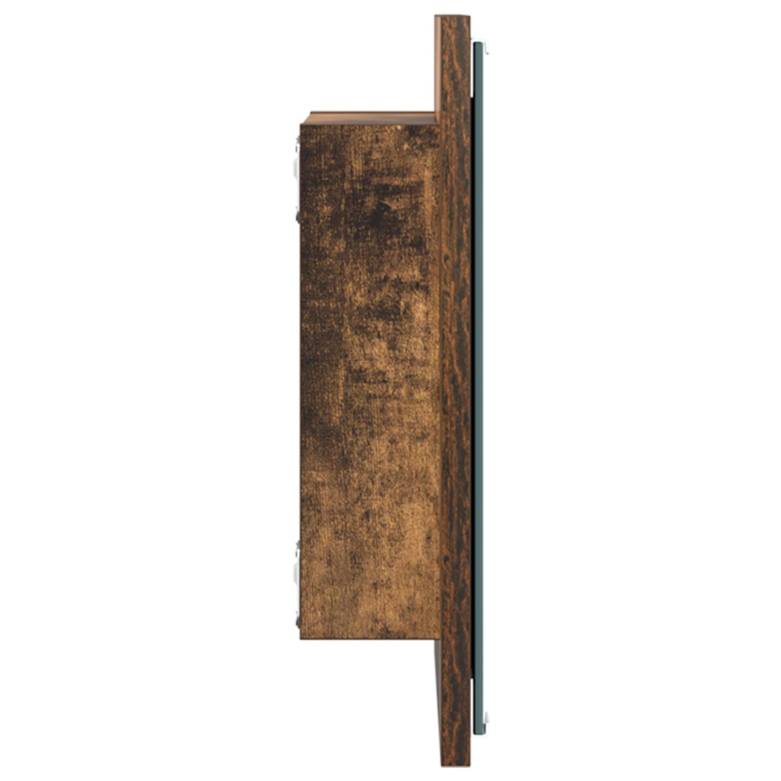 vidaXL LED Badspiegel Geräucherte Eiche 40x8.5x37 cm Holzwerkstoff