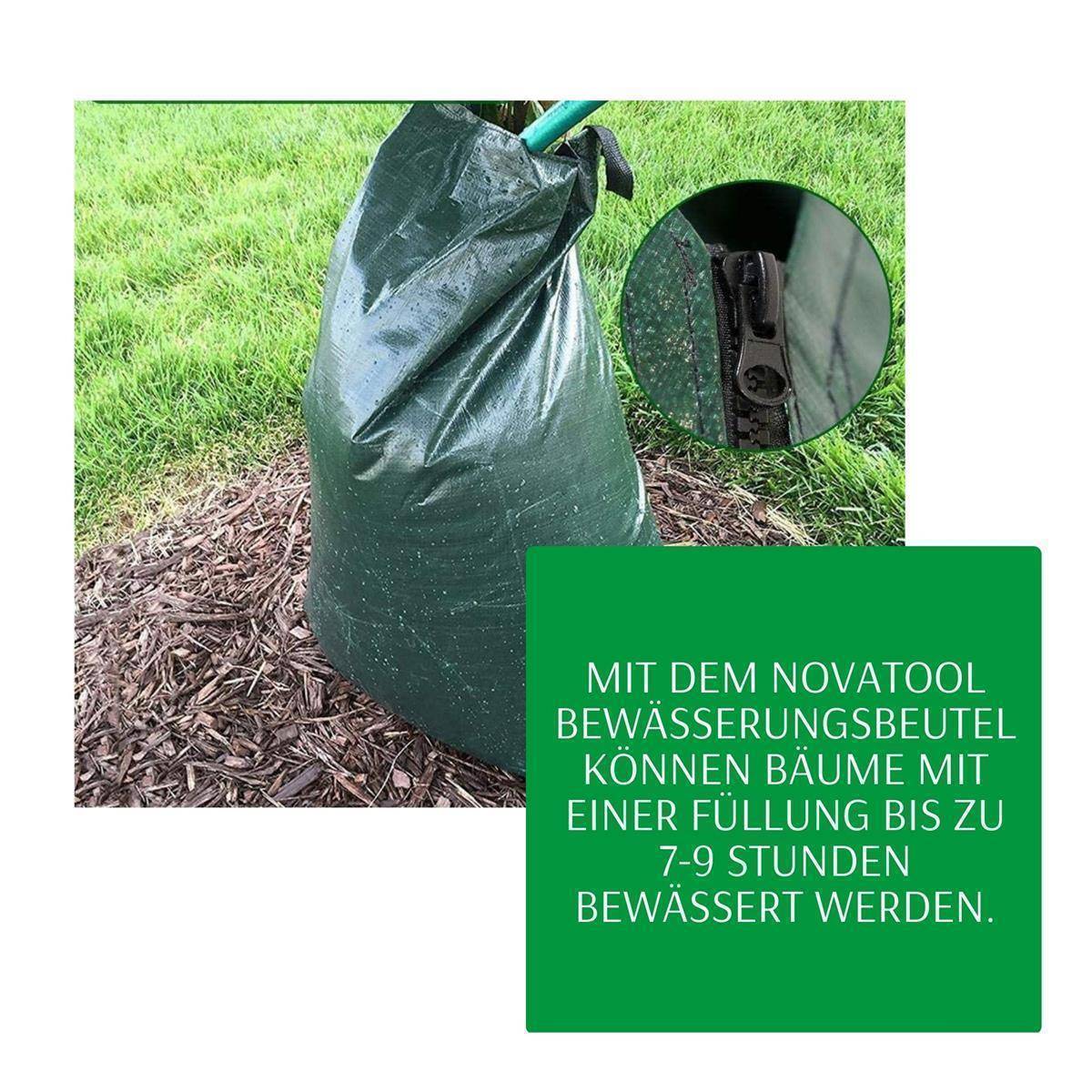 Novatool 20x Säcke für Baumbewässerung 75 Liter Grün Bewässerungsbeutel aus robustem PVC Baumsäcke Bewässerung Baumbewässerung Säcke Wasserbe