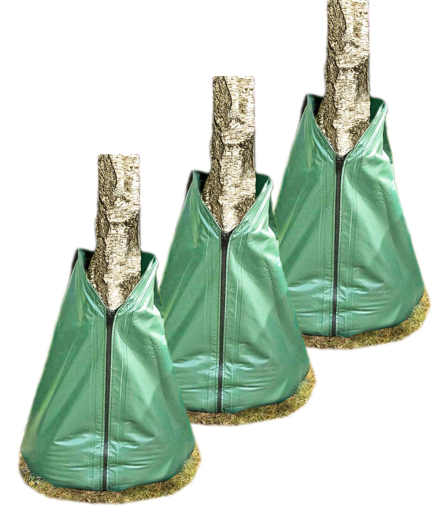 Novatool 3x Säcke für Baumbewässerung 75 Liter Grün Bewässerungsbeutel aus robustem PVC Baumsäcke Bewässerung Baumbewässerung Säcke Wasserbeu