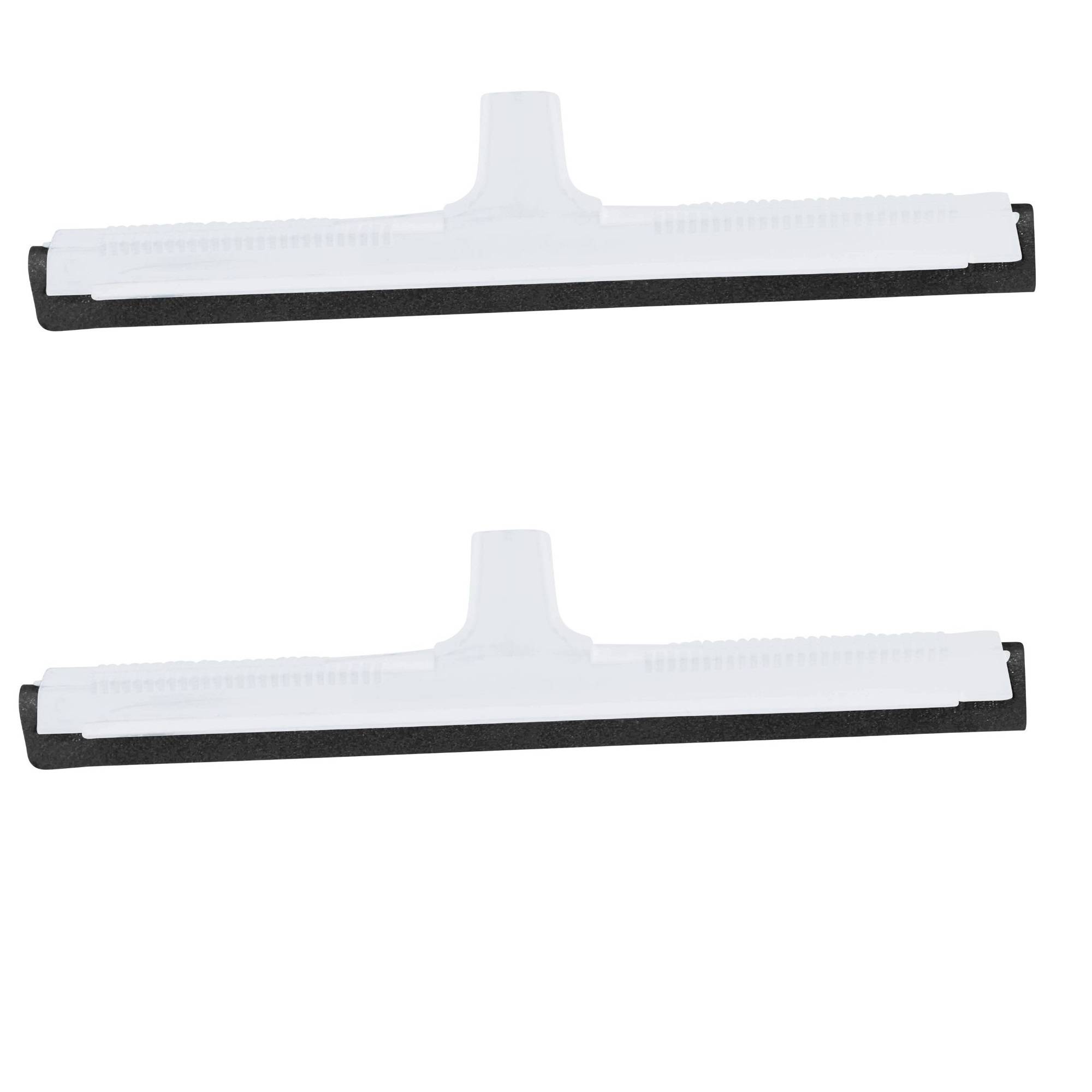 Novaliv 2x Badabzieher Dusche Kunststoff 43cm I Wasser Abzieher Schieber für Boden Wasserabzieher Terasse Boden I Badabzieher DuscheXXL breit