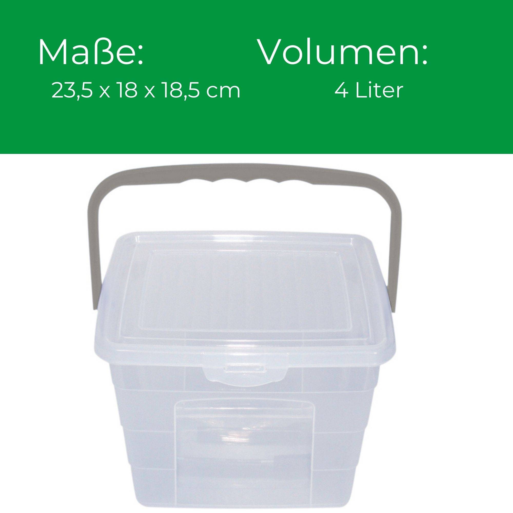 Novaliv Sparset 2x Waschmittelbox mit Deckel 4 Liter + 7 Liter I Transparent I Box Waschpulver Aufbewahrungsbox mit Henkel Waschmittel Aufbewahrung