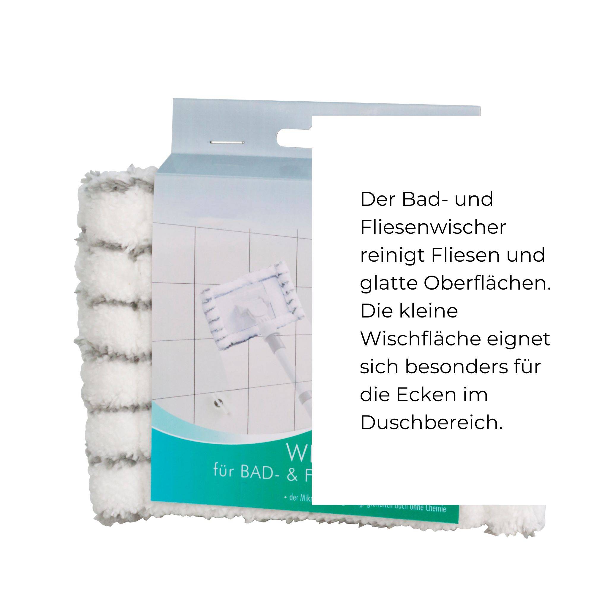 Novaliv Fliesenreiniger Bad Wand mit Teleskopstiel inkl. Mikrofaser Bezug Fliesenwischer Badwischer Fliesenputzer Bad