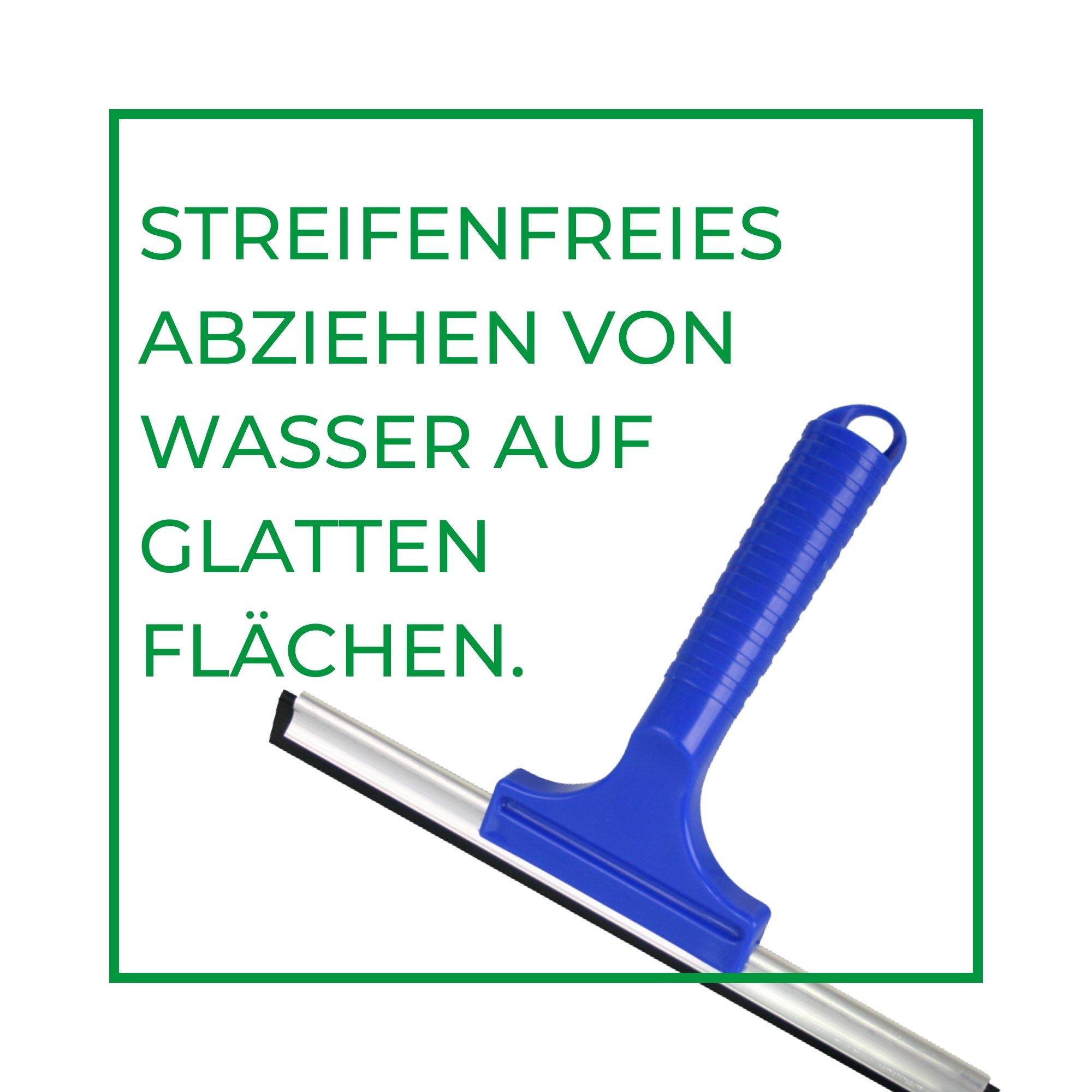 Novaliv Sparset Fensterabzieher 23 cm + 45 cm Aluleiste mit Gummilippe für streifenfreies Abziehen Blau Fensterreiniger Fensterreinigung Abzieher